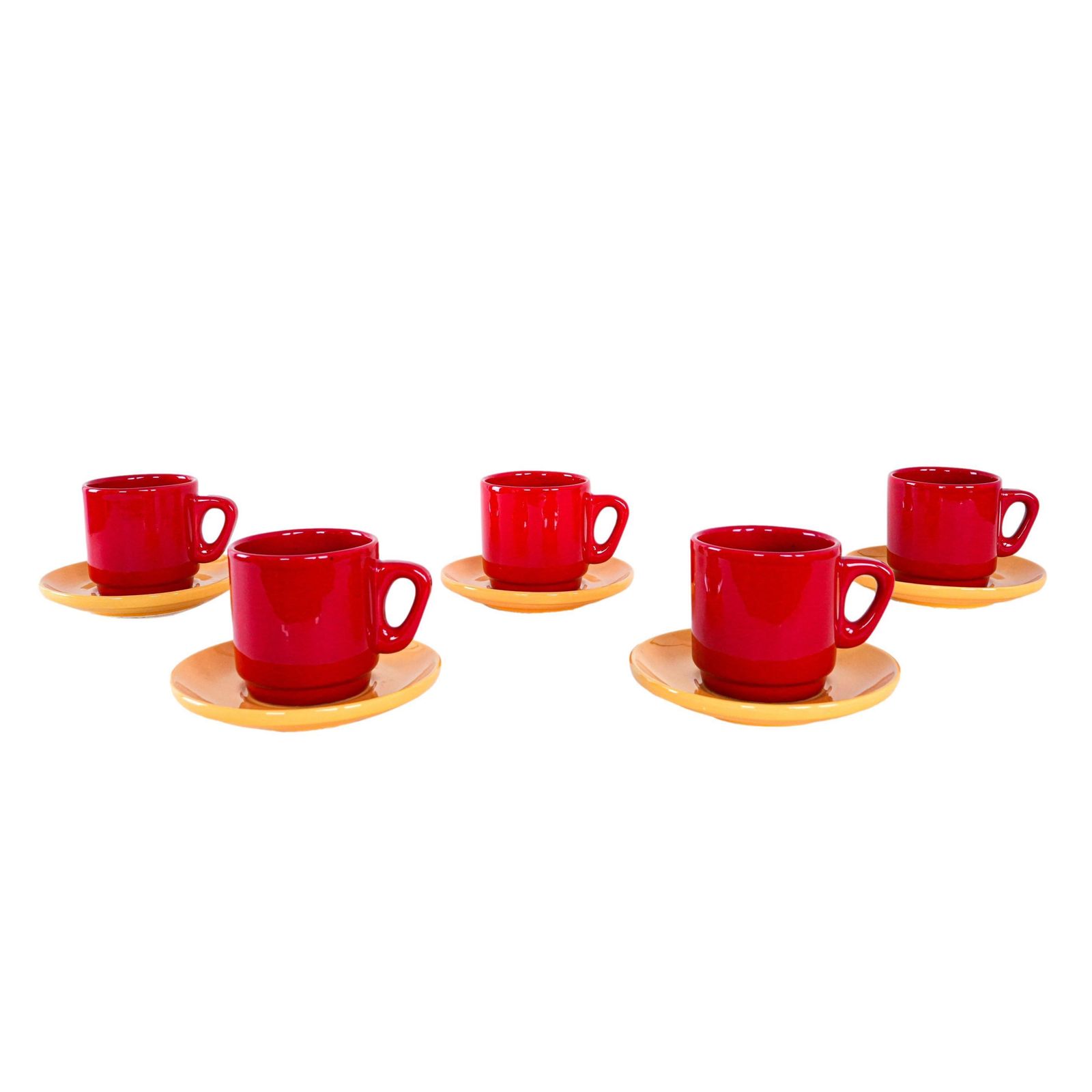 Set Keramische Mokken, Italiaans Design, Jaren 1980, Made In Italy