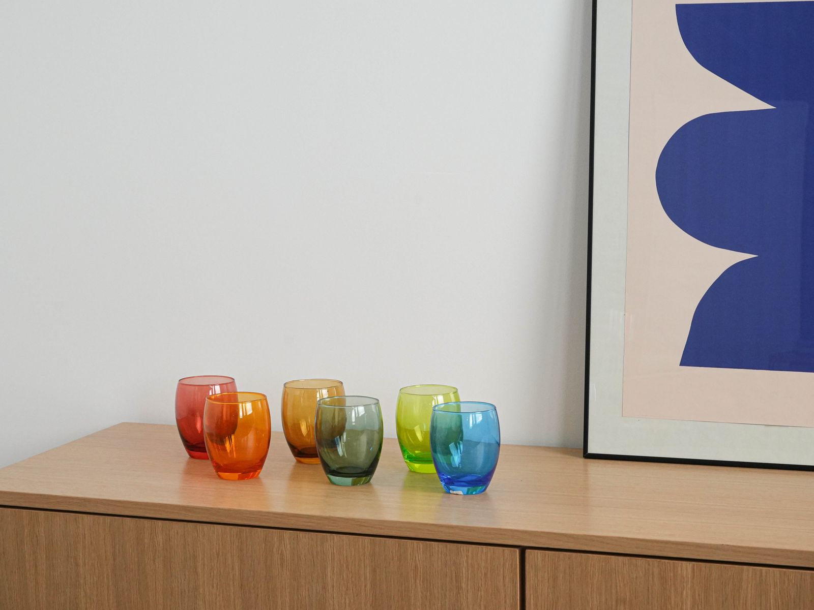 Set Of Colourful Glasses, Italian Design, 1970s, Made In Italy photo furniture