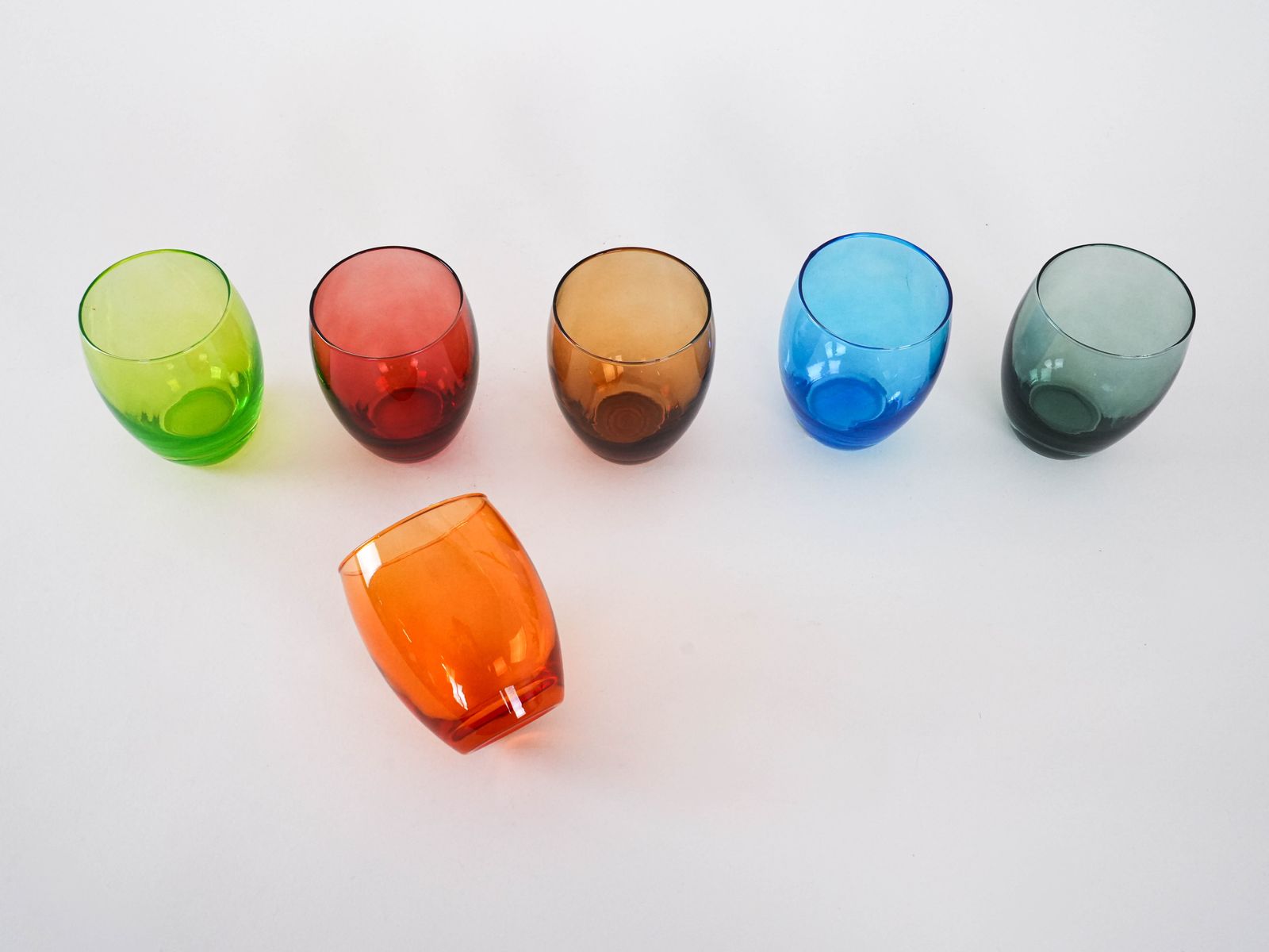 Set Of Colourful Glasses, Italian Design, 1970s, Made In Italy photo vinterior