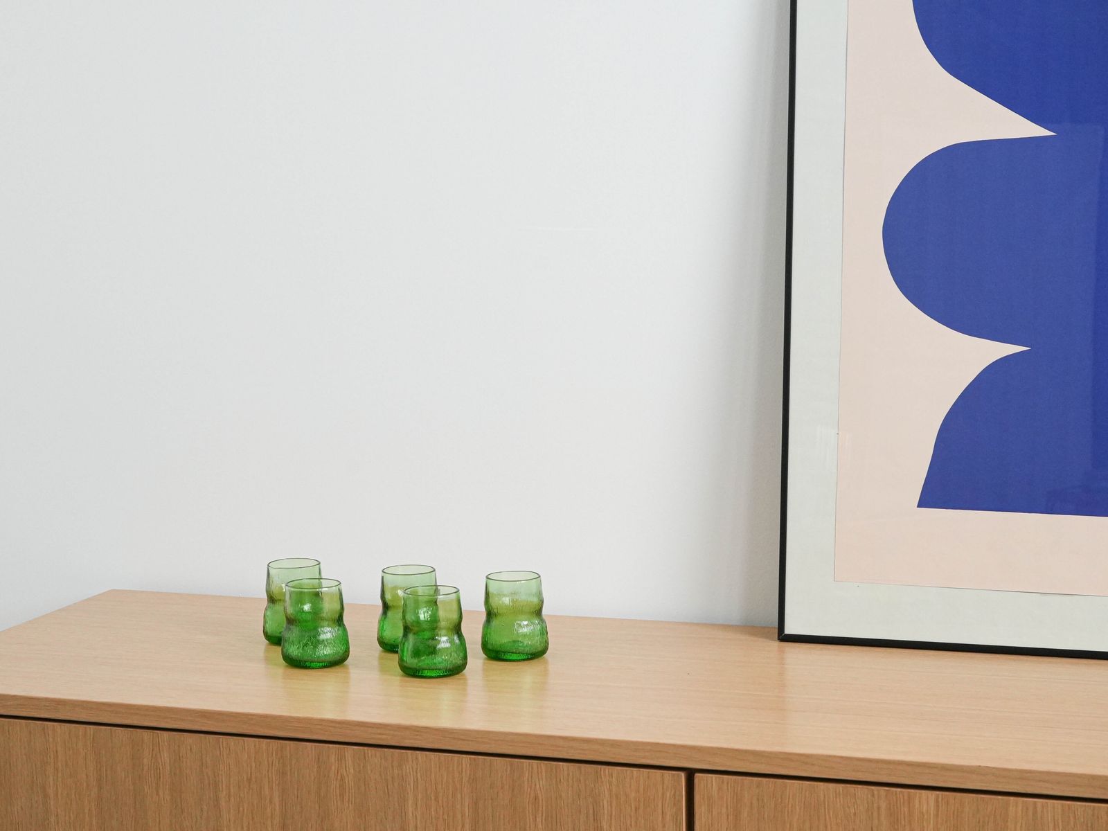 Set Of Green Glasses, Italian Design, 1970s, Made In Italy photo furniture