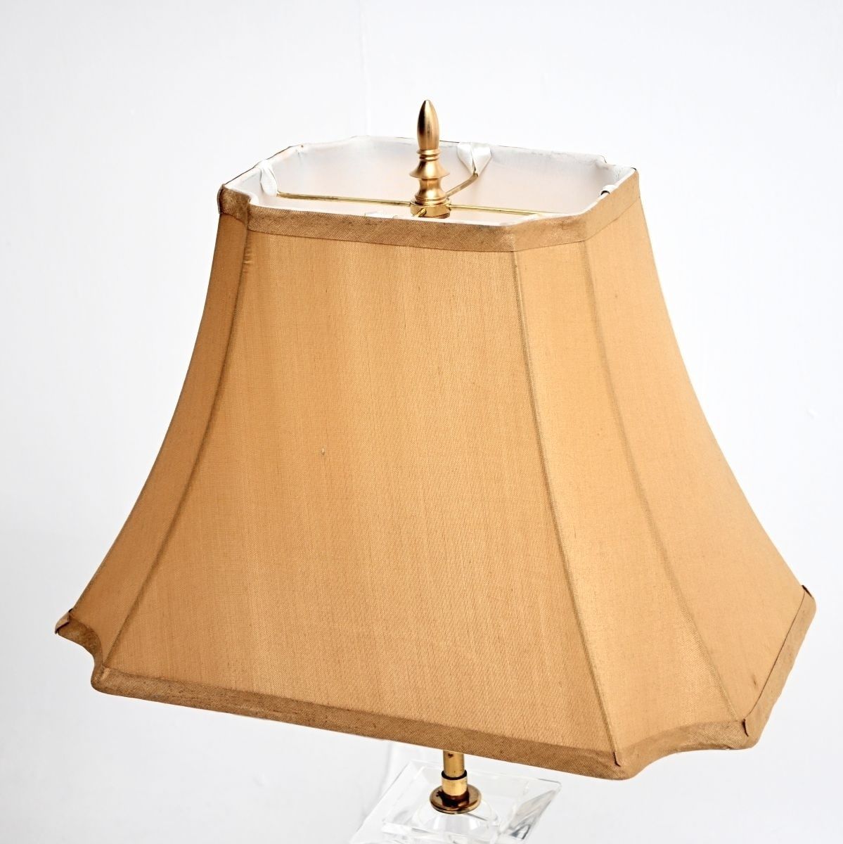 Pair Of Vintage Acrylic And Brass Table Lamps By Karl Springer photo Lighting