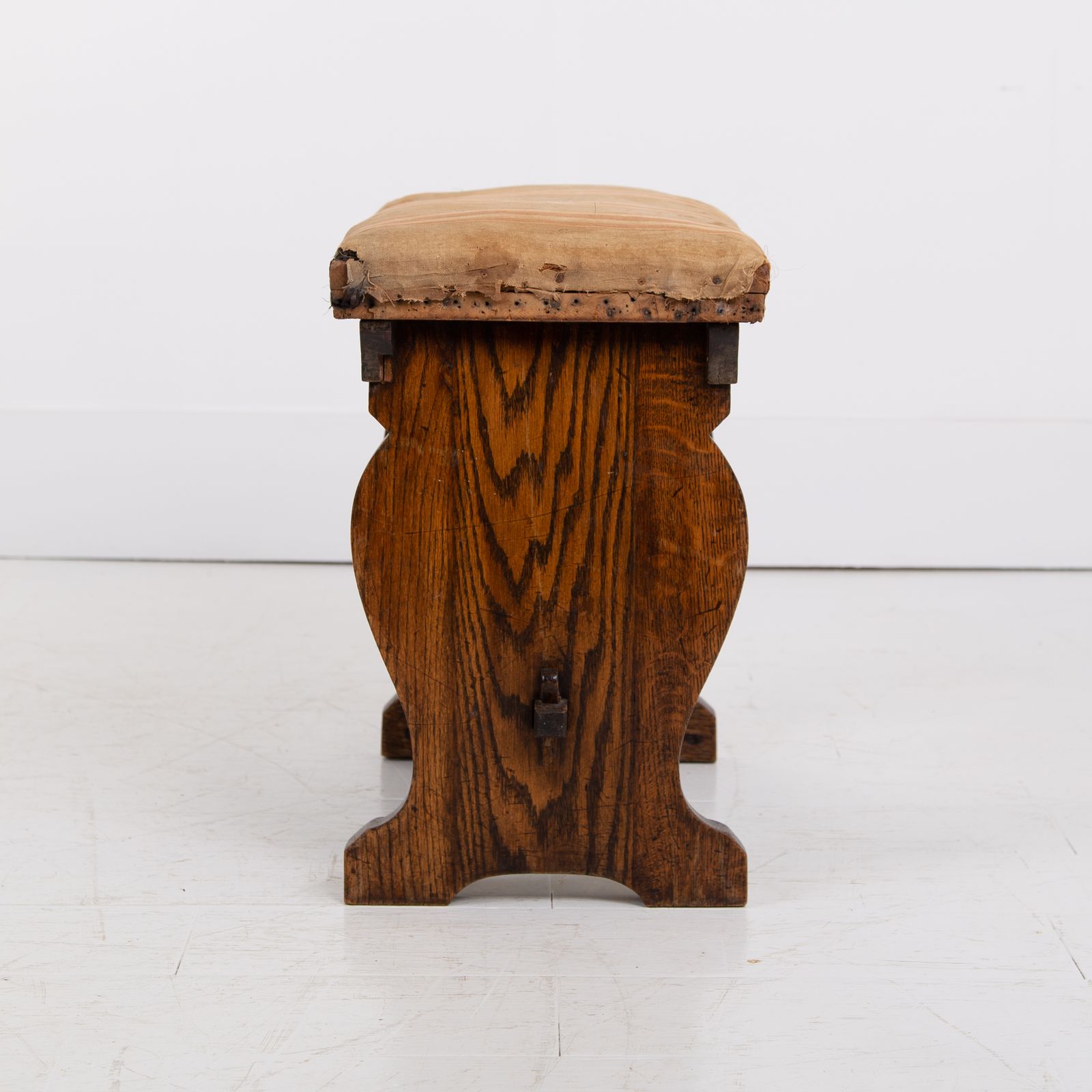 Pair Oak Arts And Crafts Low Stools We Have 2 Pairs photo Furniture