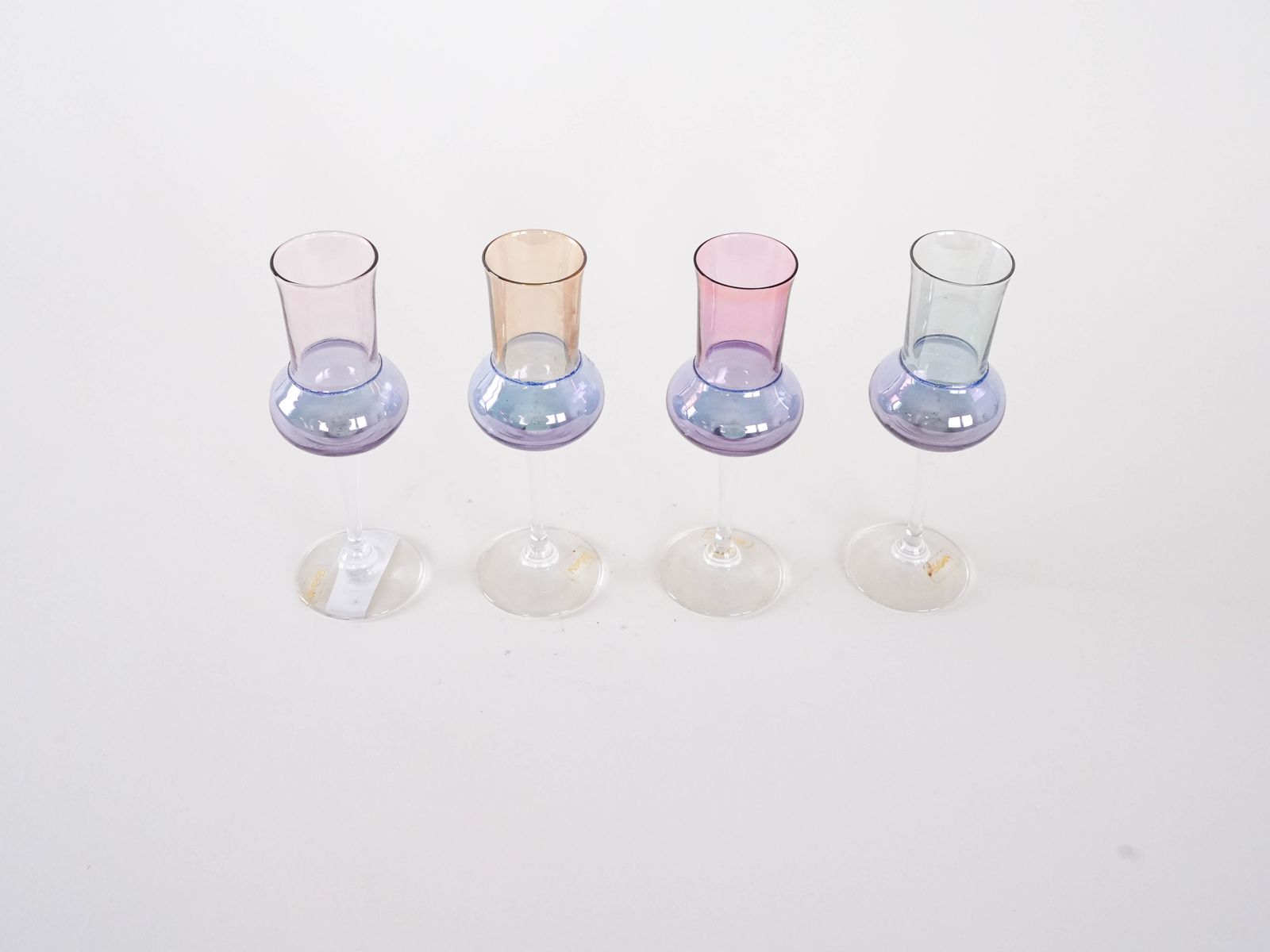 Set Of Pastel Coloured Glasses, Italian Design, 1970s, Made In Italy photo 279.0