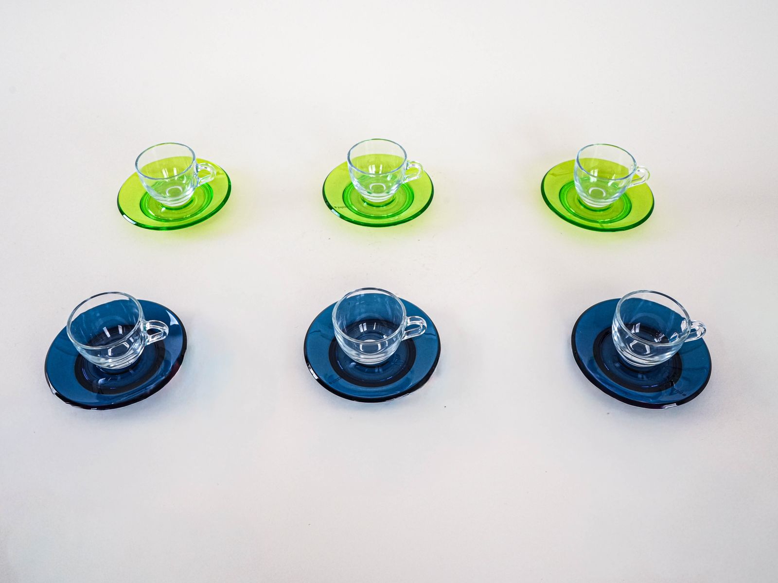 Set Of Glass Cups, Italian Design, 1970s, Manufactured By Fratelli Guzzini photo Home Decor
