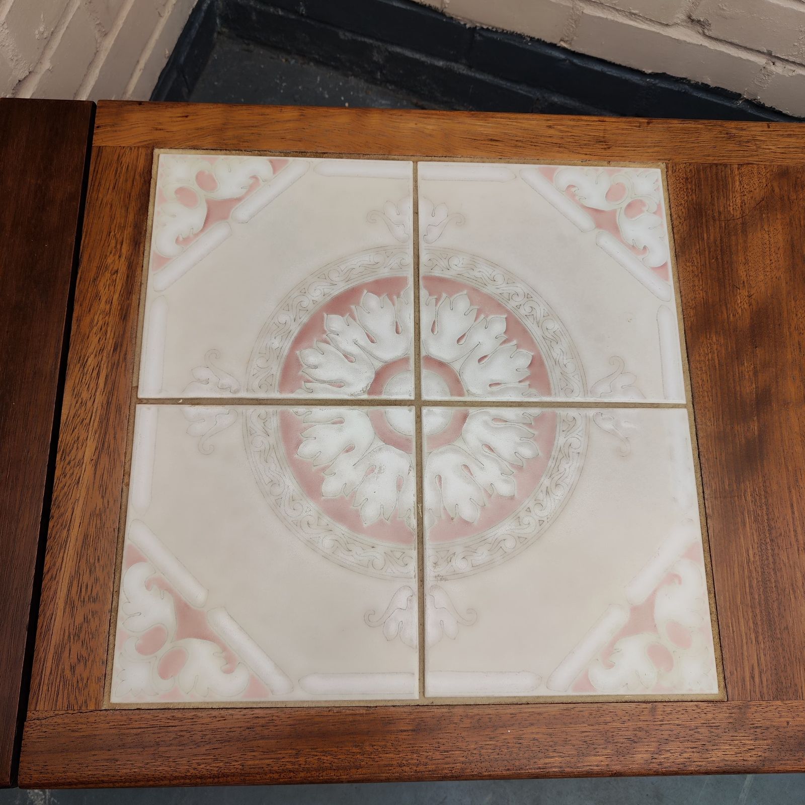 Danish Mid Century Teak Coffee Table With Ceramic Tile Top, 1970s photo vinterior
