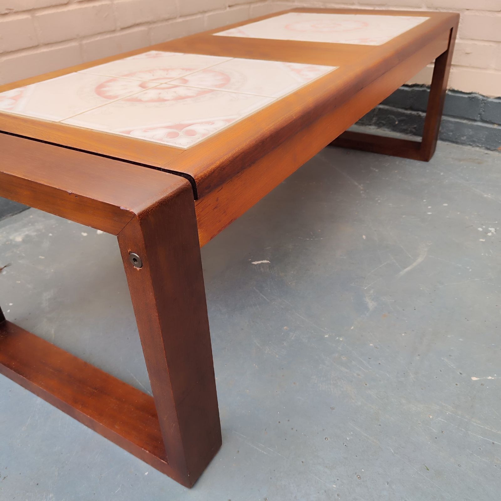 Danish Mid Century Teak Coffee Table With Ceramic Tile Top, 1970s photo buy