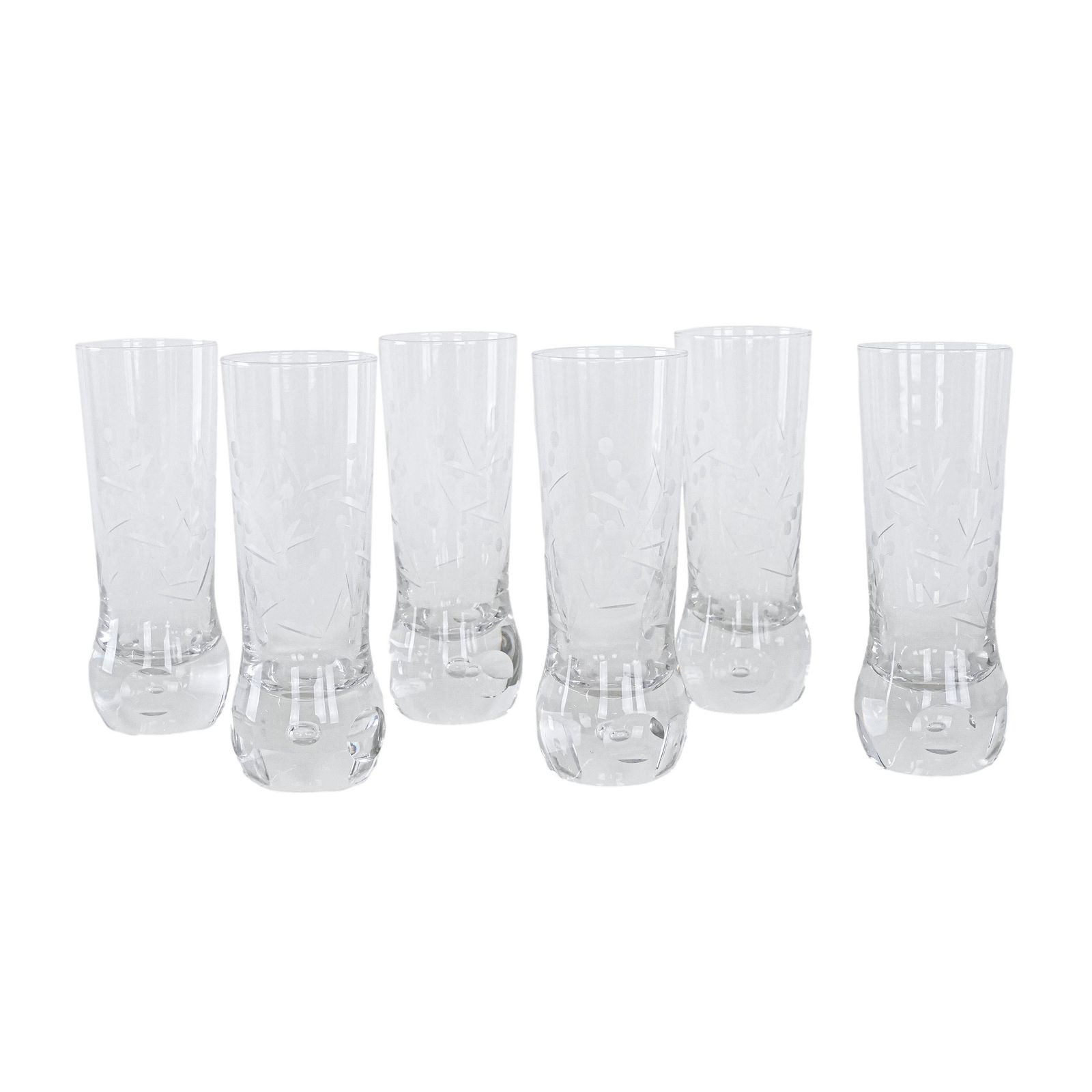 Set Of Six Glasses, Italian Design, 1970s, Made In Ital