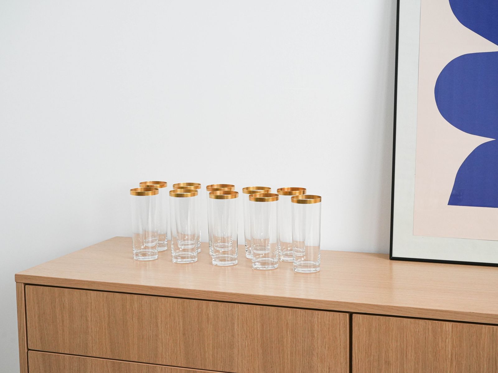 Set Of Crystal Glasses, Italian Design, 1970s, Made In Italy photo furniture