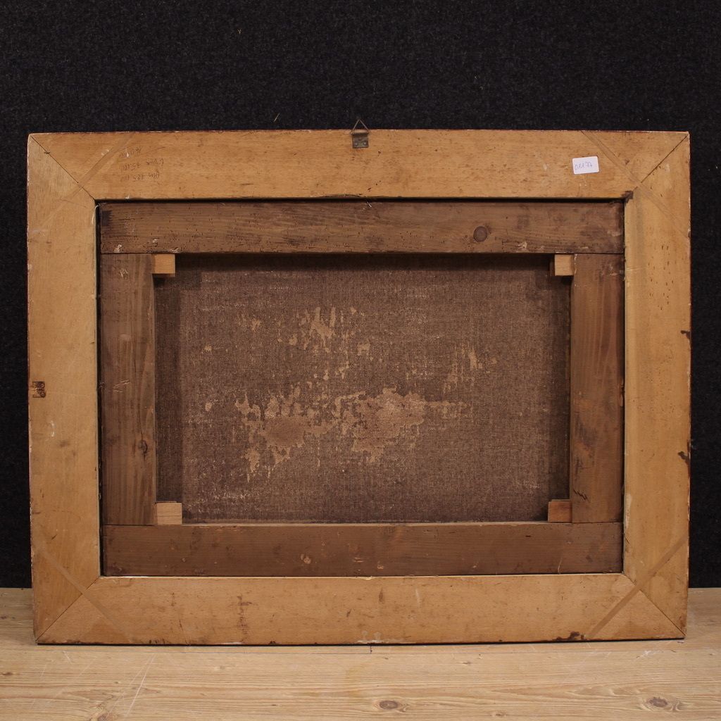 photo furniture 20th Century Italian Painting Of A Harbor View