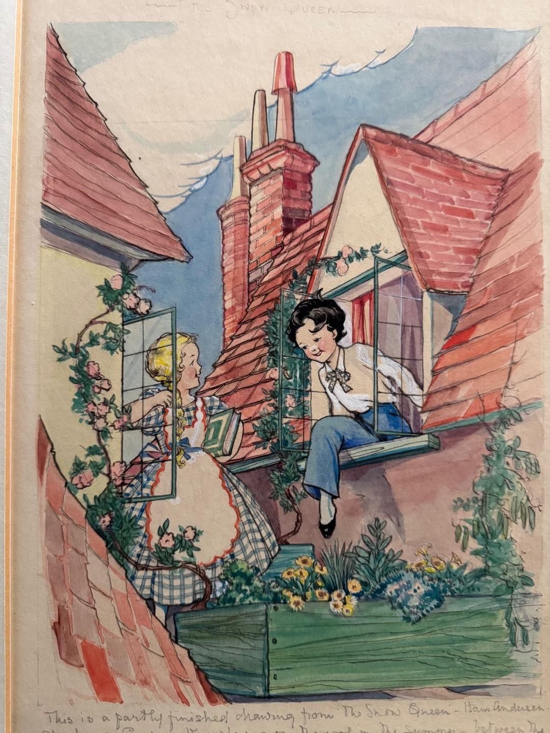 Anne Rochester 1893 1959 Original Watercolour 'The Snow Queen' H C Andersenn