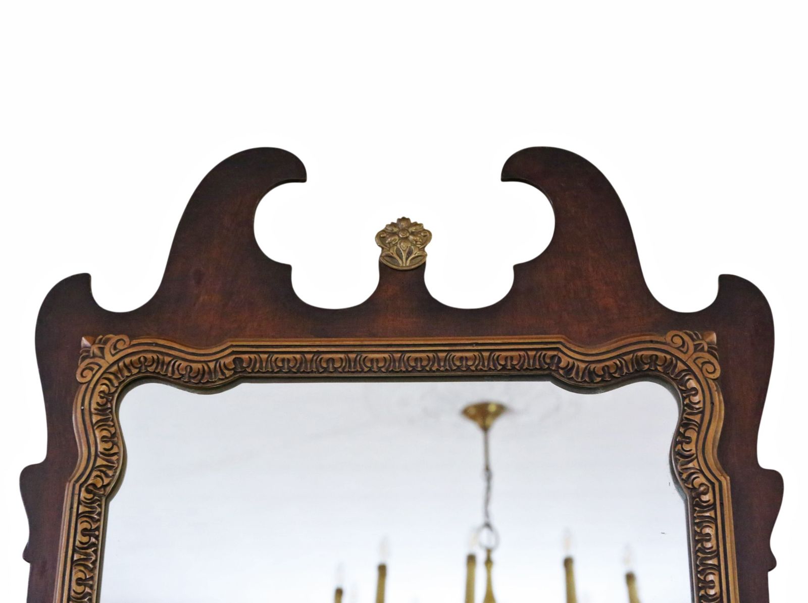 Antique C.1920 Overmantle Wall Mirror – Gilt & Mahogany Veneer, Quality photo Home Decor