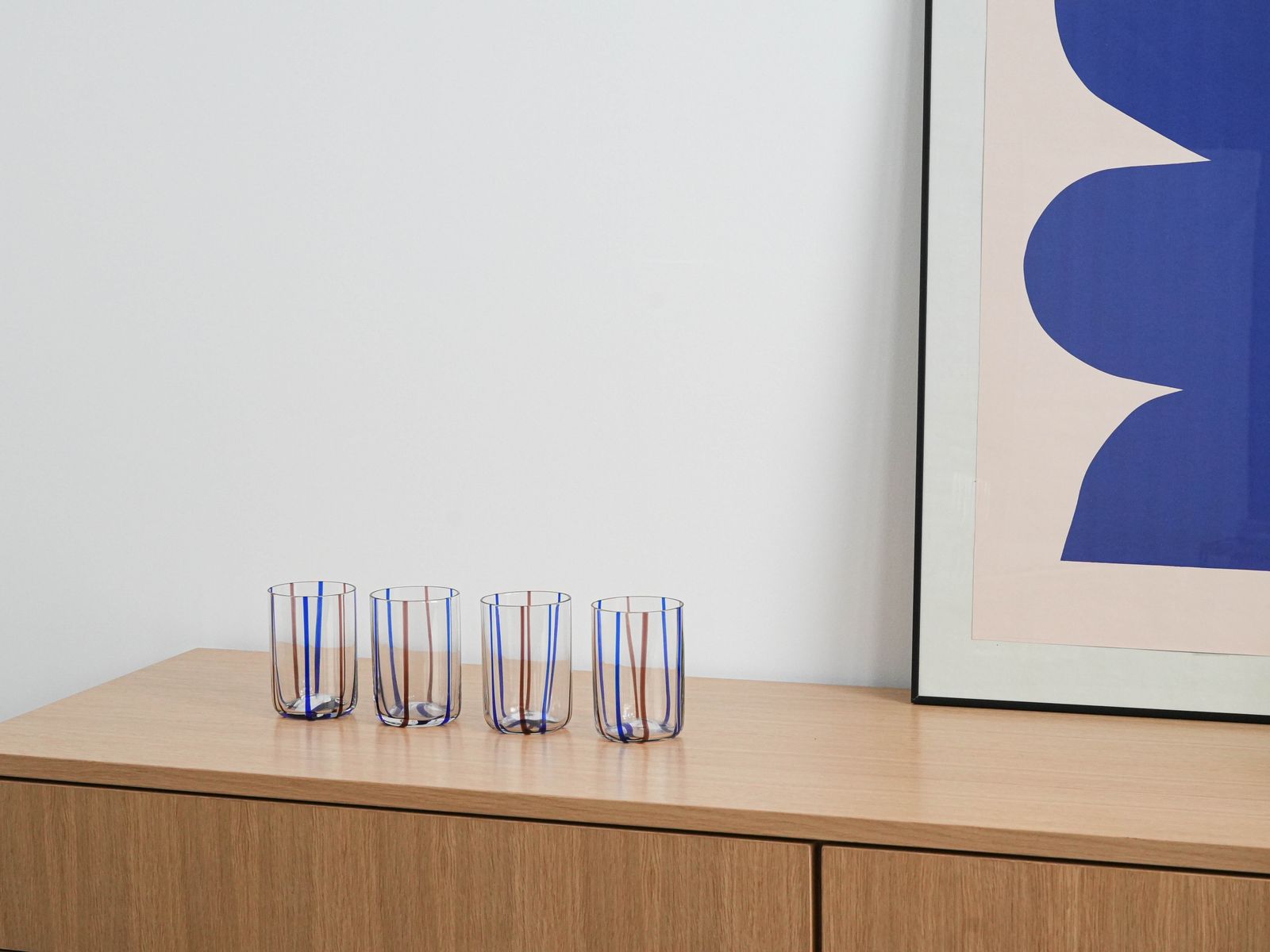 Set Of Four Glasses, Italian Design, 1970s, Made In Italy photo furniture