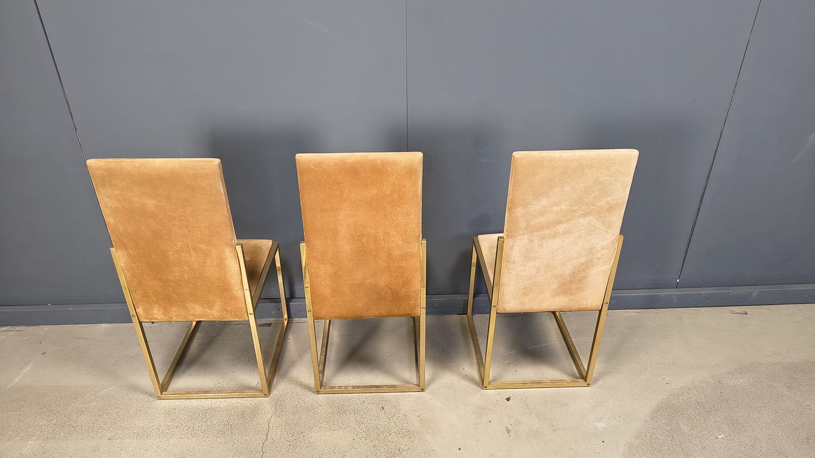 Brass Dining Chairs By Belgochrom, 1970s   Set Of 6 photo vintage