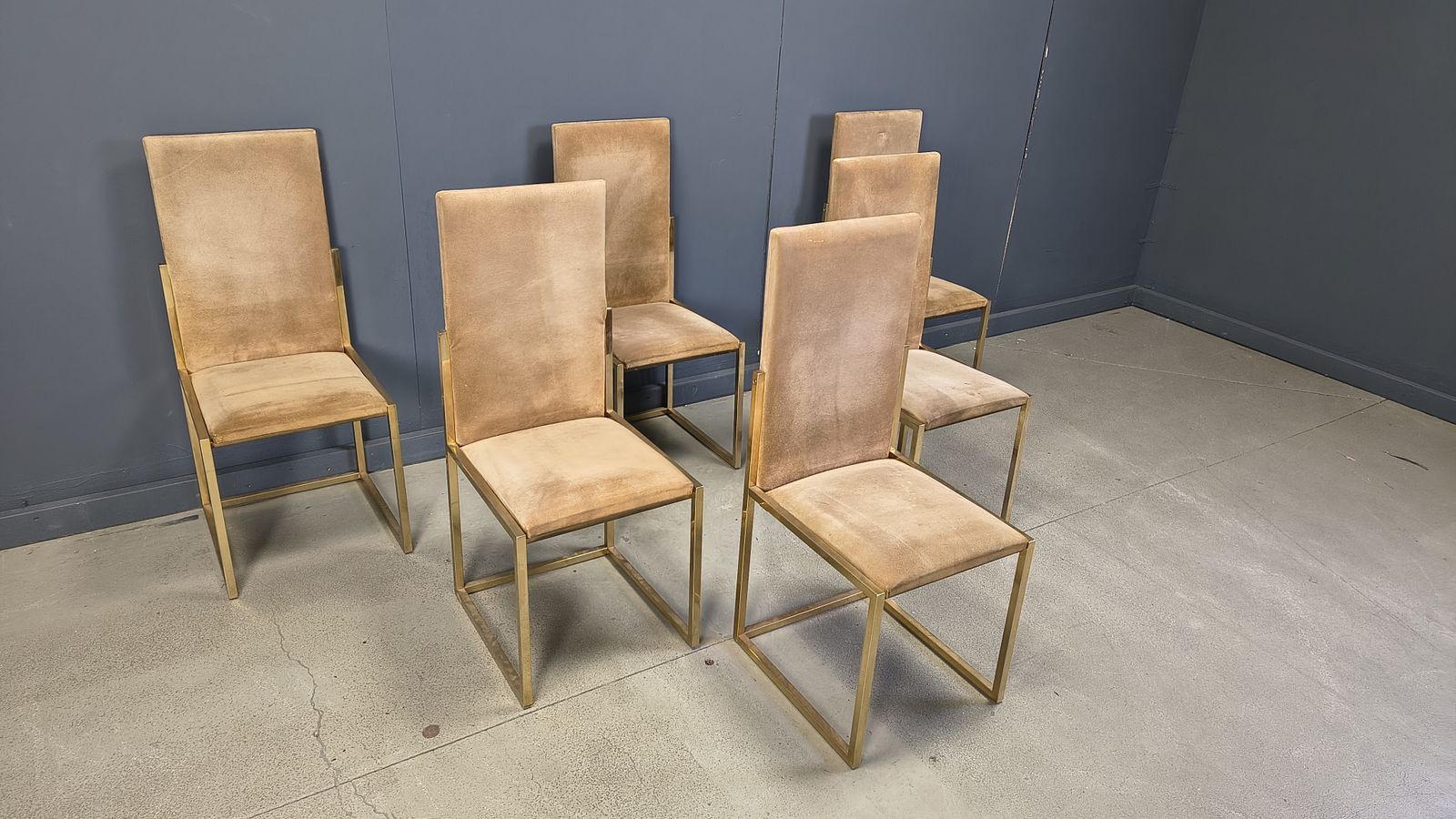 1350.0 Brass Dining Chairs By Belgochrom, 1970s   Set Of 6 photo