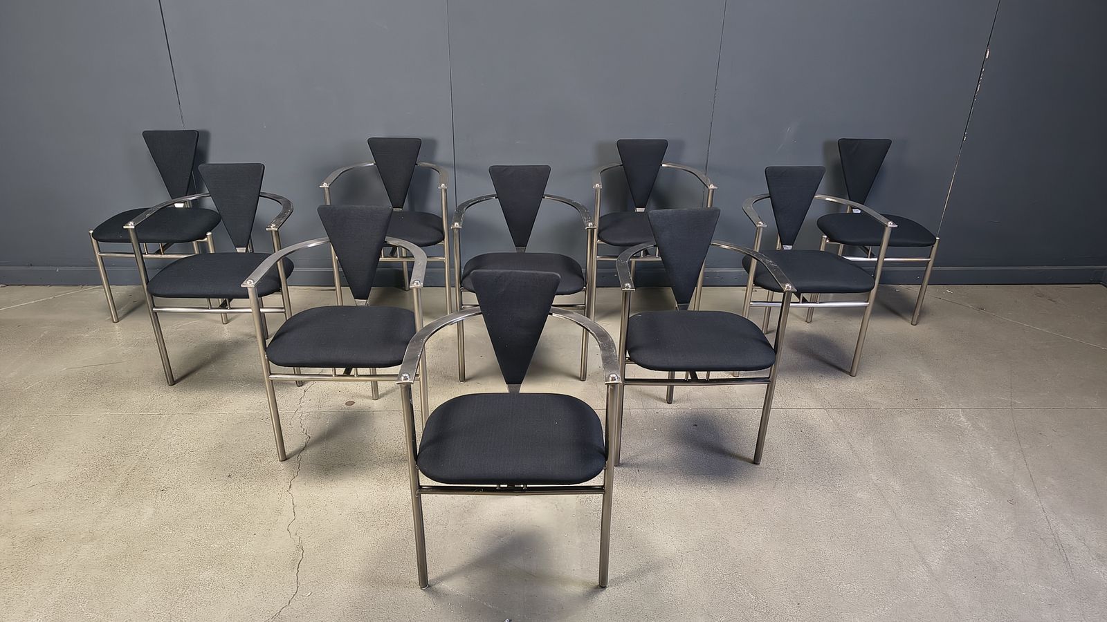 photo furniture Post Modern Dining Chairs By Belgo Chrom, Set Of 10   1980s