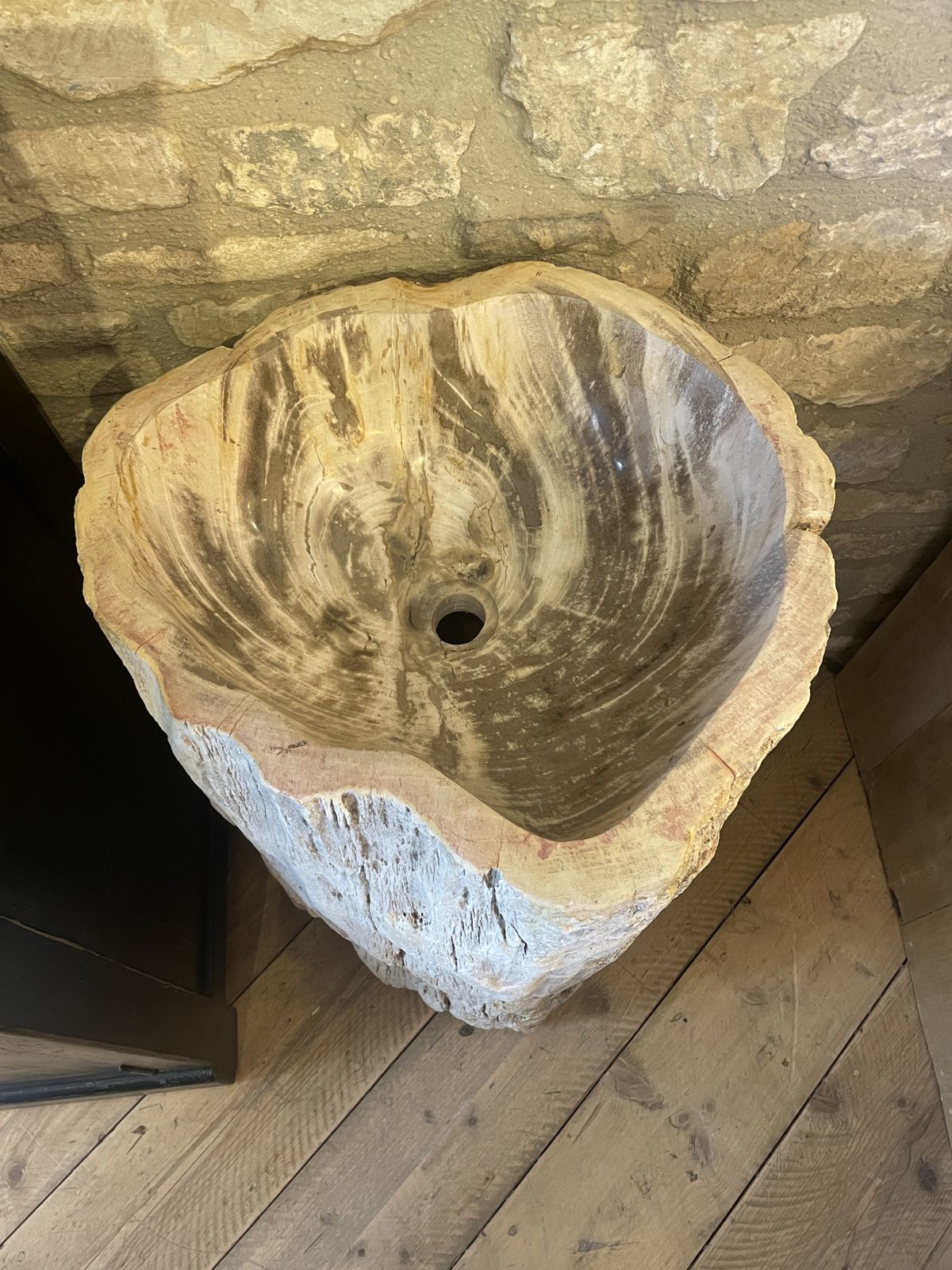 Pedestal Petrified Fossil Wood Freestanding Washbasin/ Sink photo 2550.0