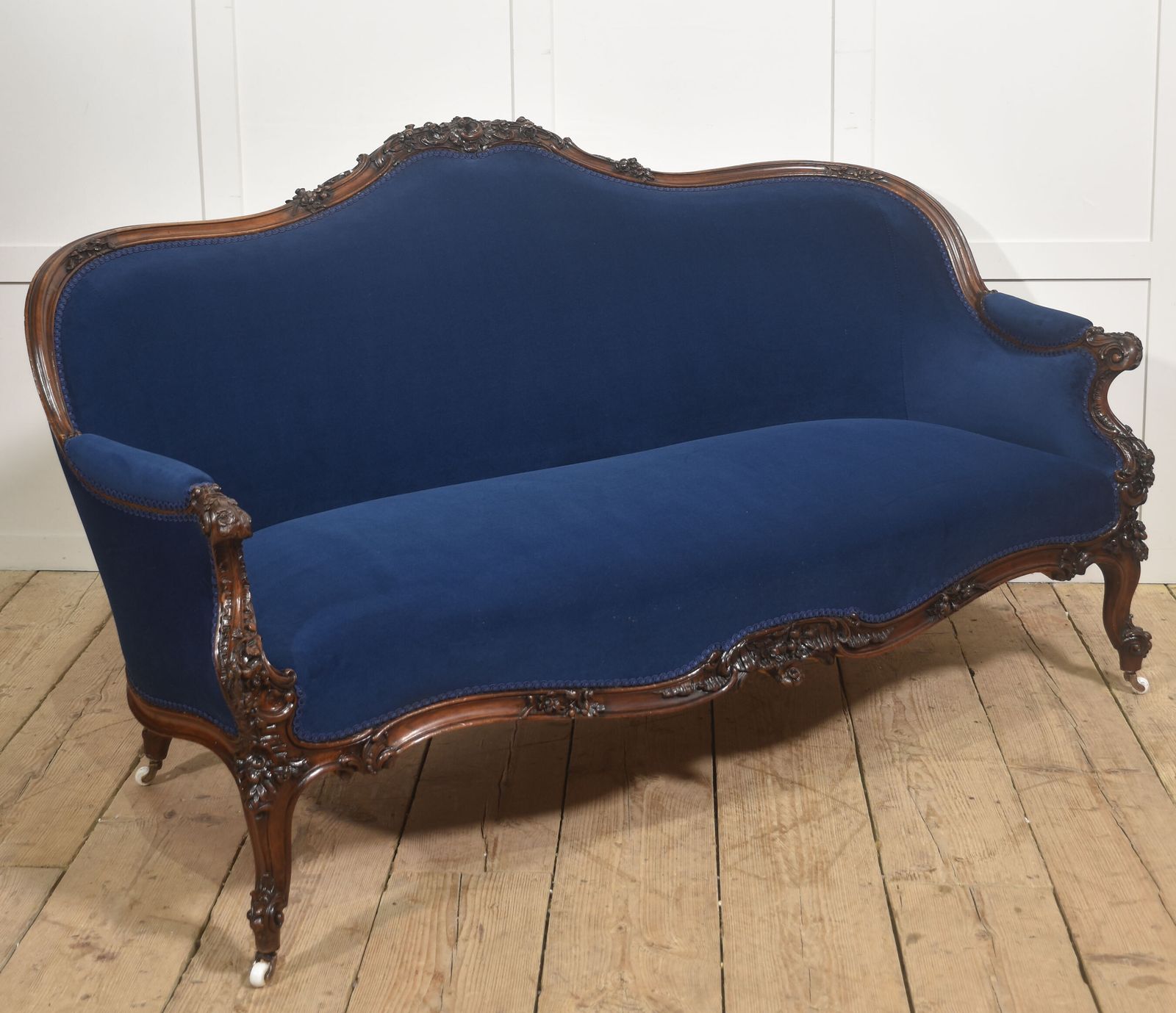 photo for sale 19th Century Carved Walnut Settee