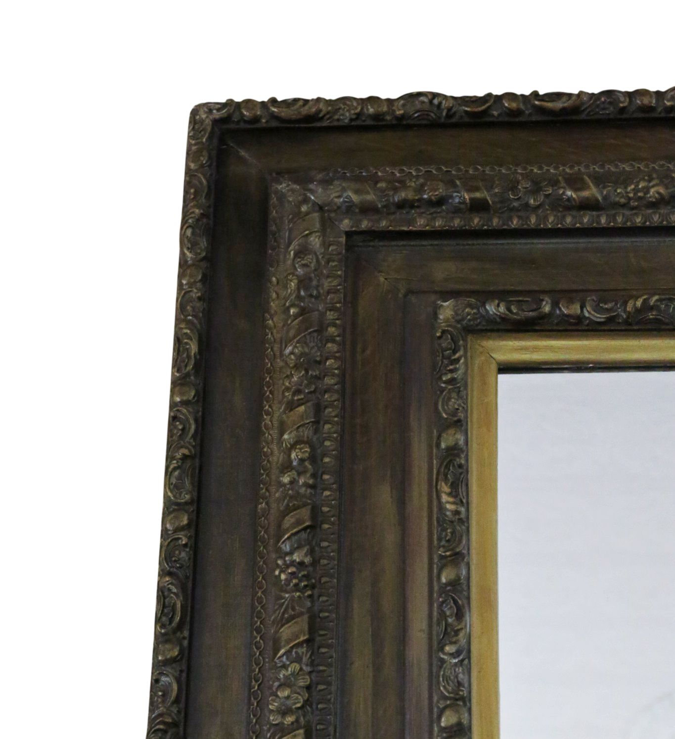 Antique 19th Century Gilt & Oak Finished Overmantle Wall Mirror – Fine Quality photo Home Decor