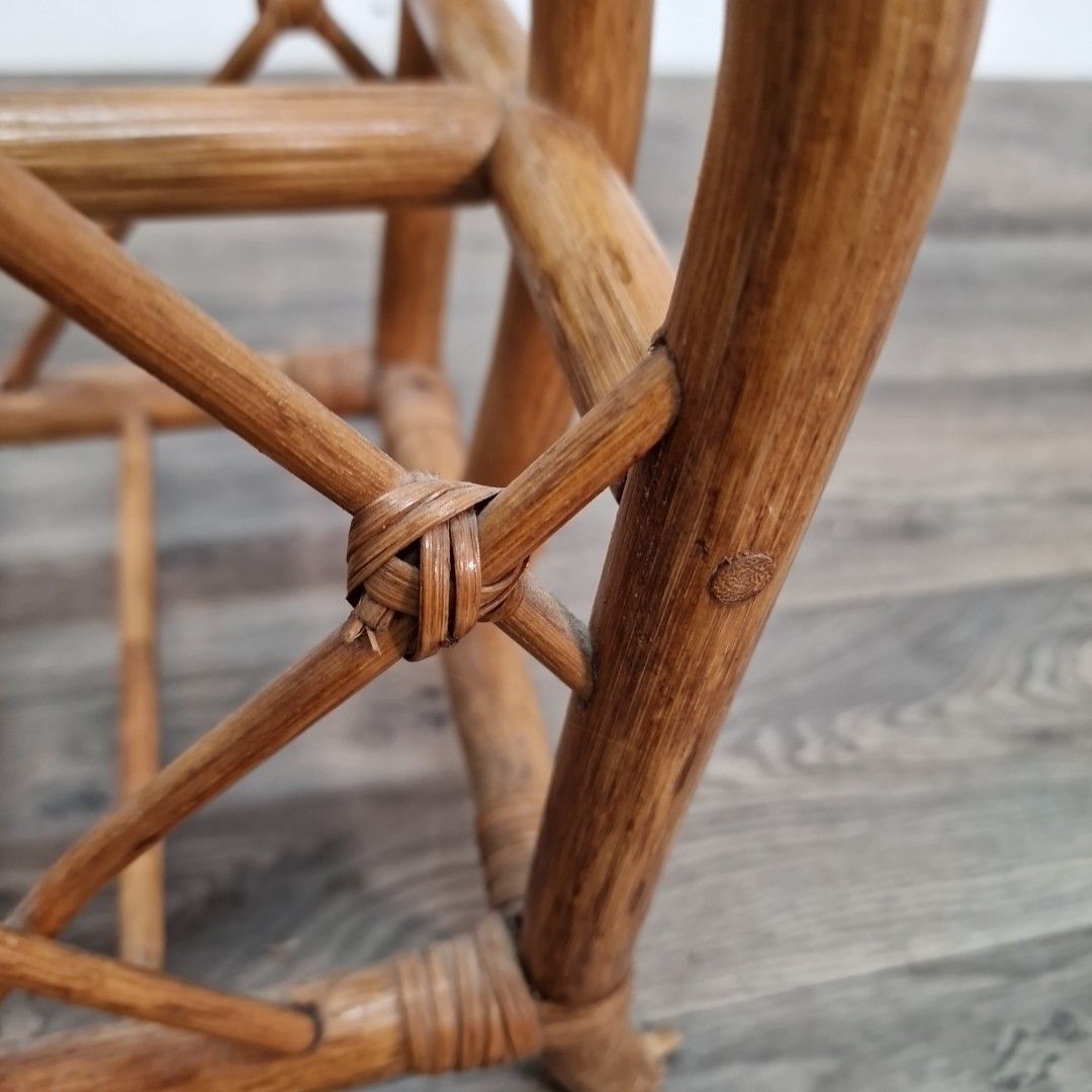 Vintage Rattan Magazine Rack Wicker Newspaper Holder Bamboo Mid Century Retro photo vinterior