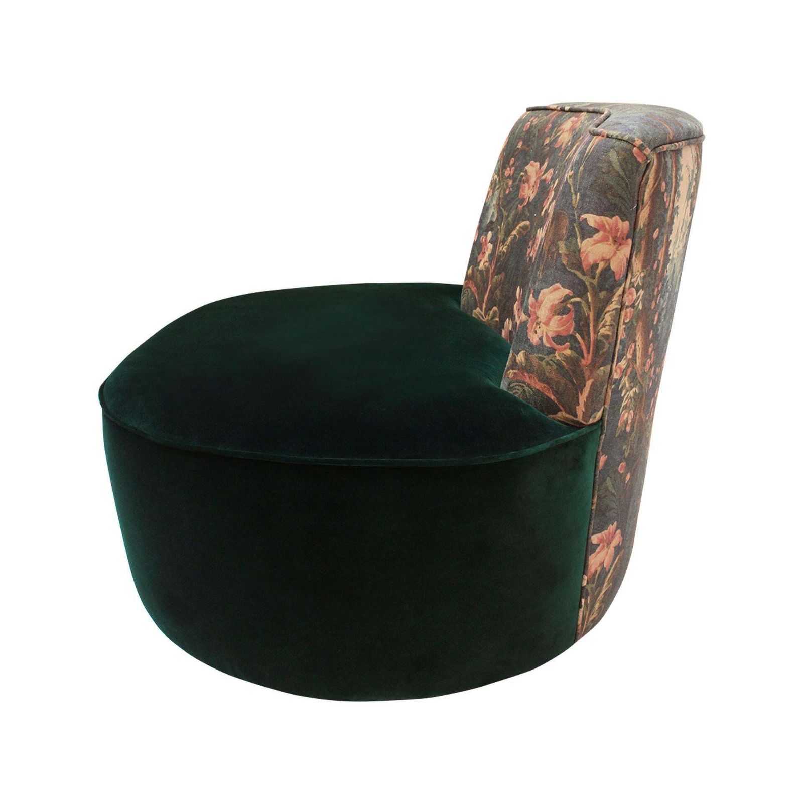 Mid Century Modern Armchair In Linen And Velvet With Green And Woodland Motifs France photo Furniture