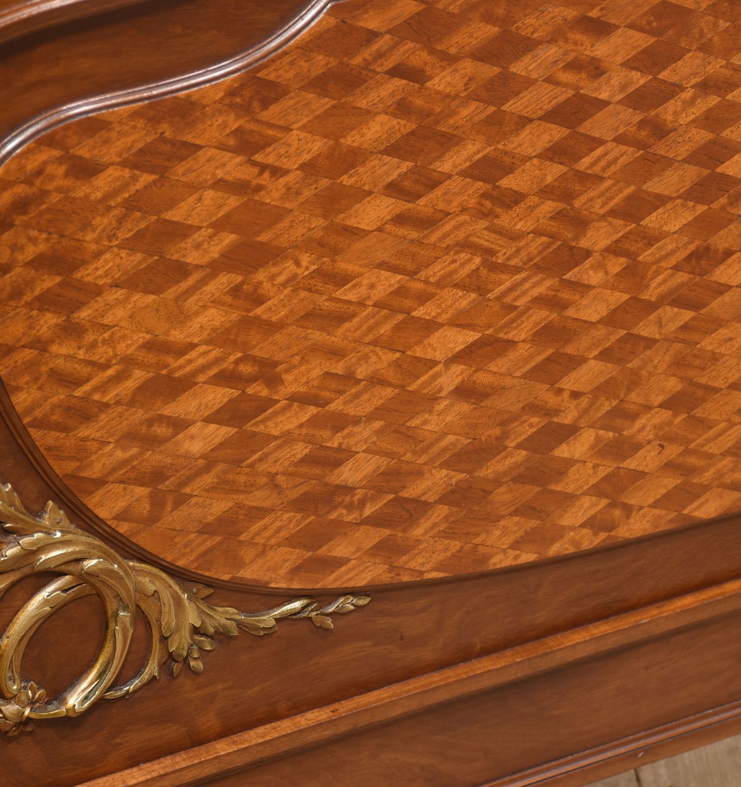 Fine Louis XVI Style Mahogany And Parquetry Double Bed photo for sale