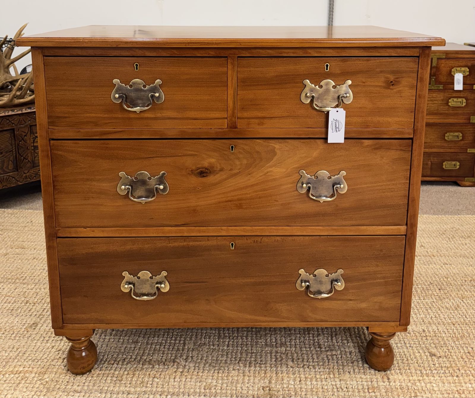 Edwardian Golden Satin Chest Of Drawers