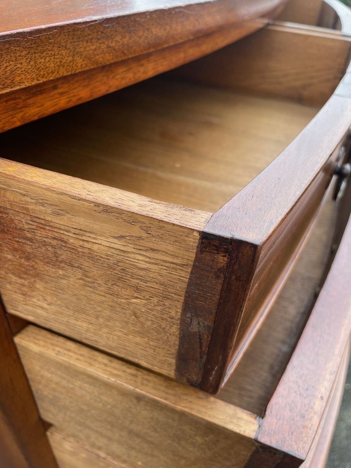 Antique Mahogany Walnut Bow Front 7 Height Chest Draws photo Furniture