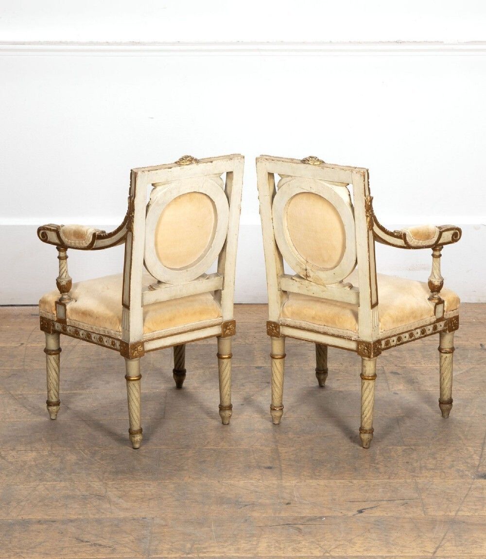 Fine Pair Of 19th Century French Gilded And Painted Childrens Salon Chairs photo 1375.0