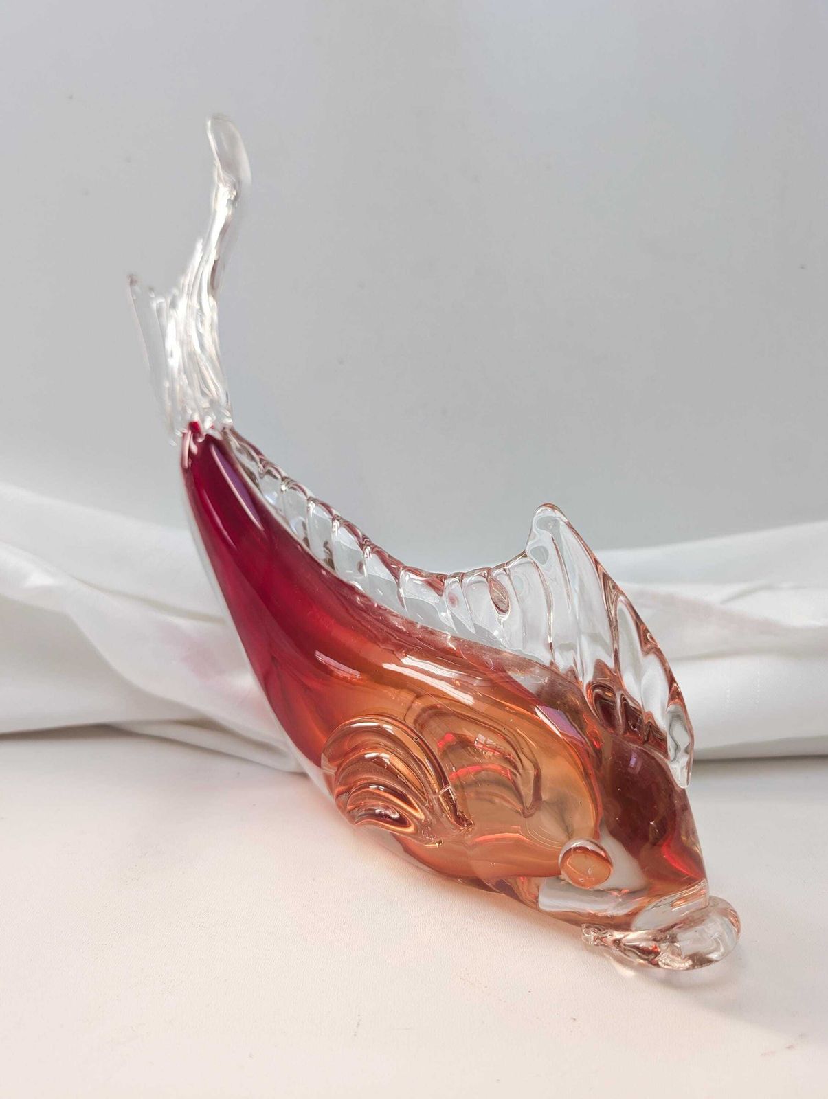 Vintage 1960s Murano Glass Large Red Fish Hand Mouth Blown Glass. Mid Century Modern. photo furniture