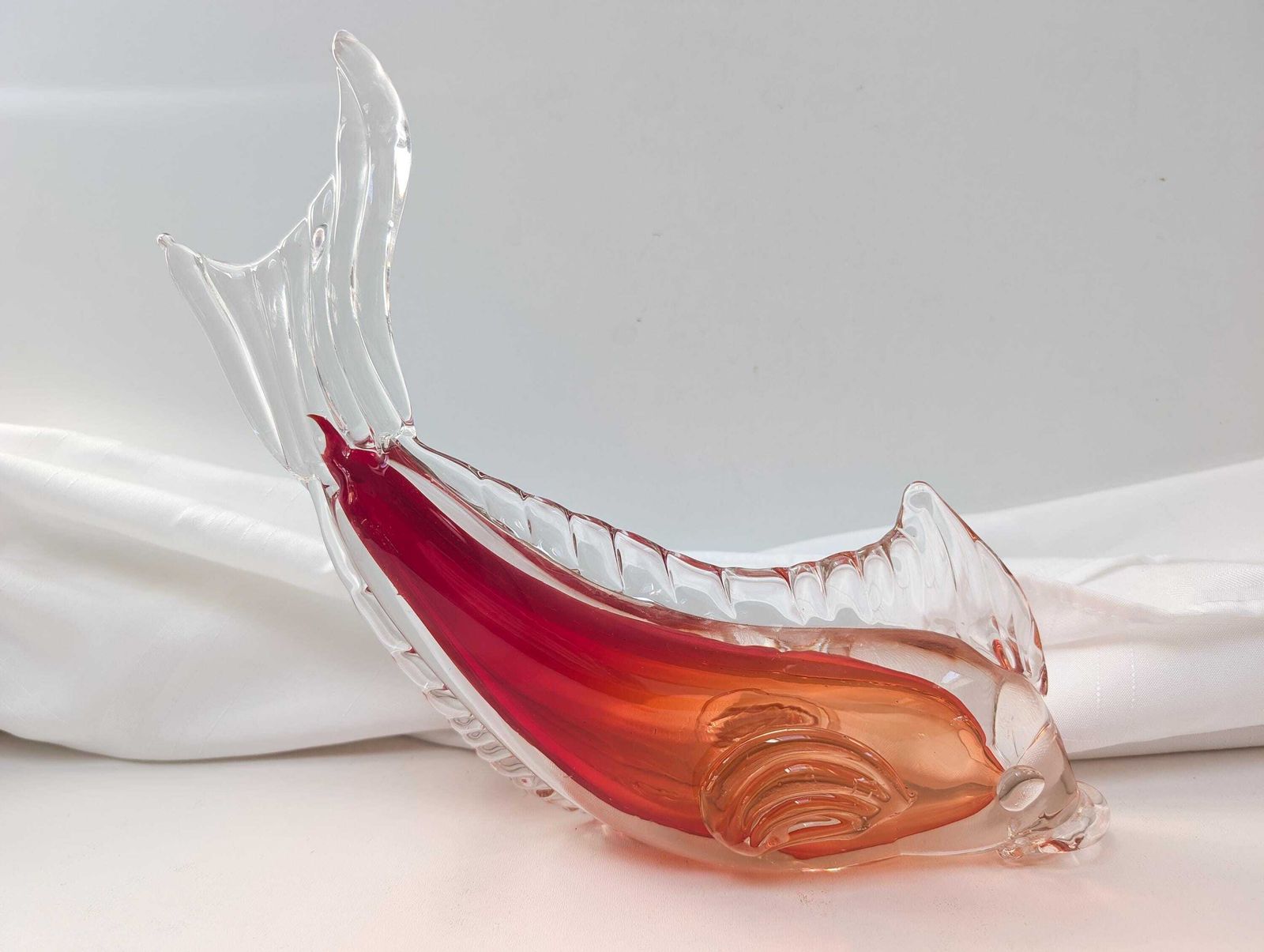 Vintage 1960s Murano Glass Large Red Fish Hand Mouth Blown Glass. Mid Century Modern. photo buy
