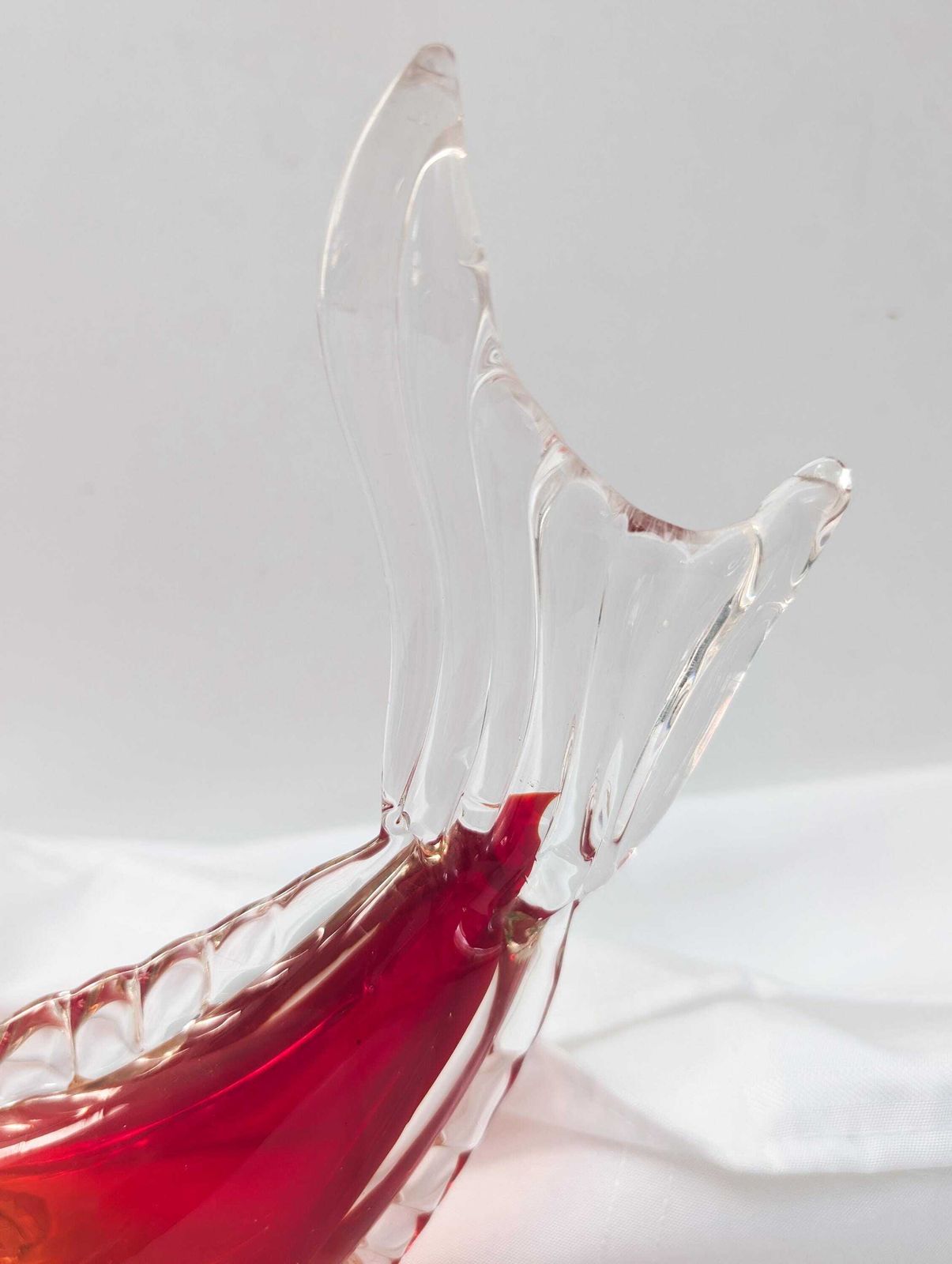 Vintage 1960s Murano Glass Large Red Fish Hand Mouth Blown Glass. Mid Century Modern. photo vintage