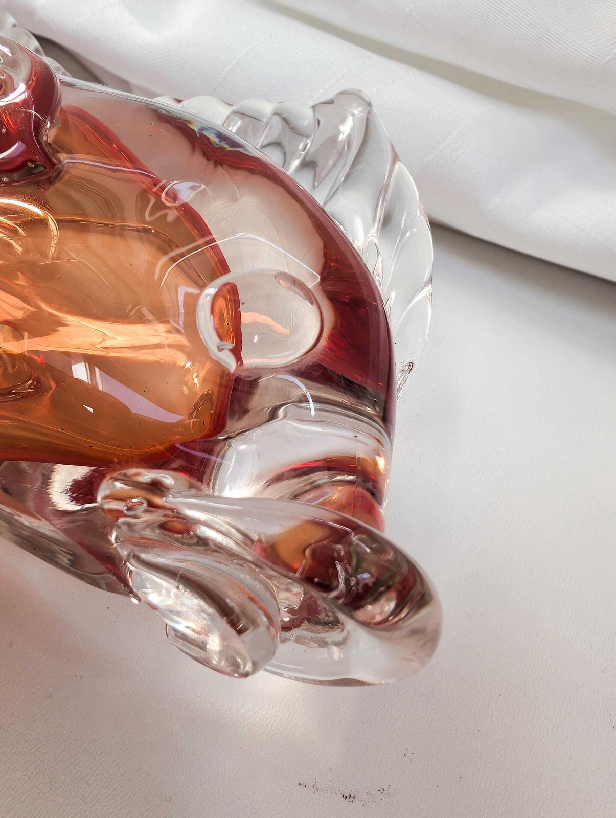 75.0 Vintage 1960s Murano Glass Large Red Fish Hand Mouth Blown Glass. Mid Century Modern. photo