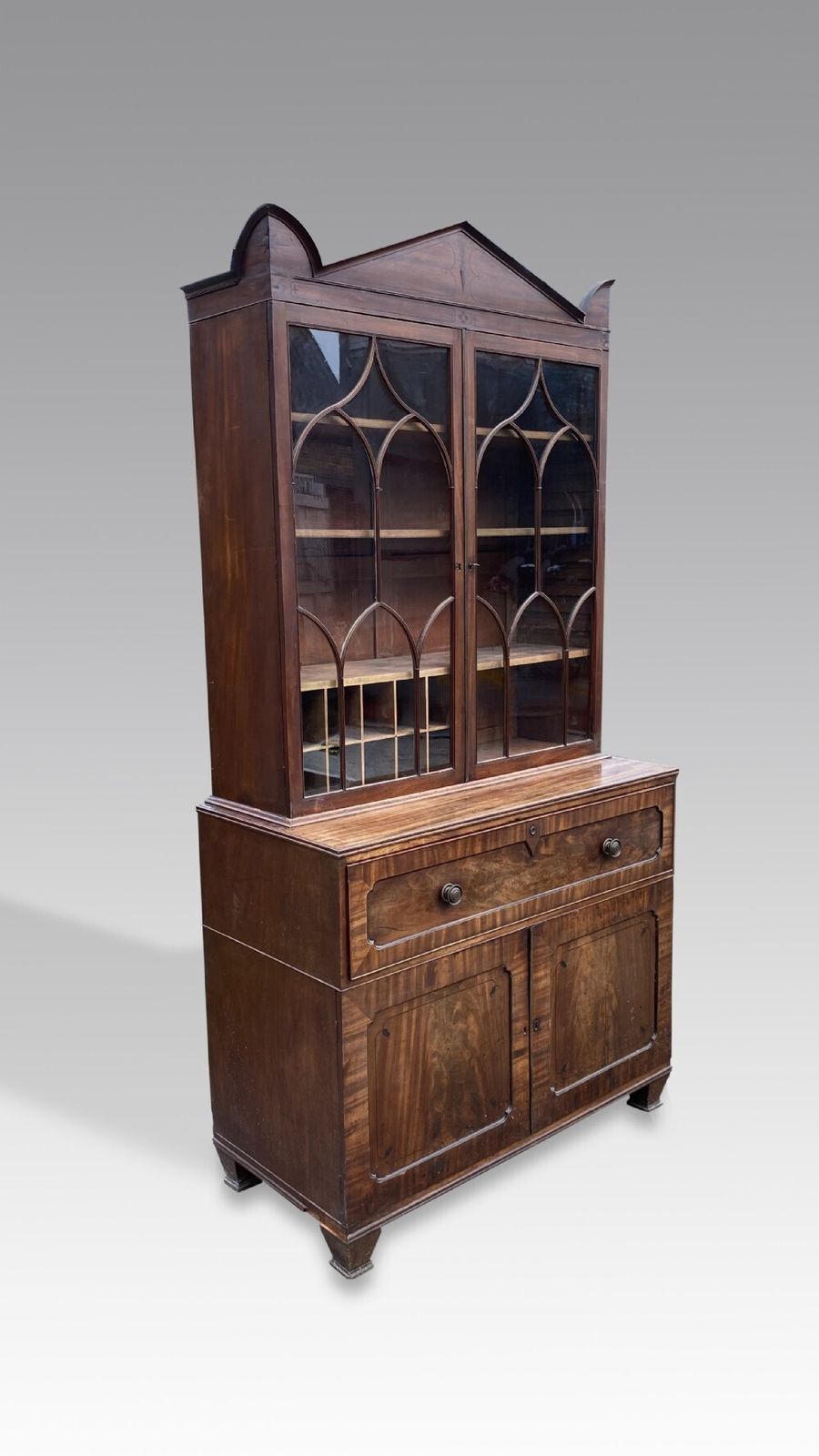 George IV Mahogany Secretaire Bookcase
