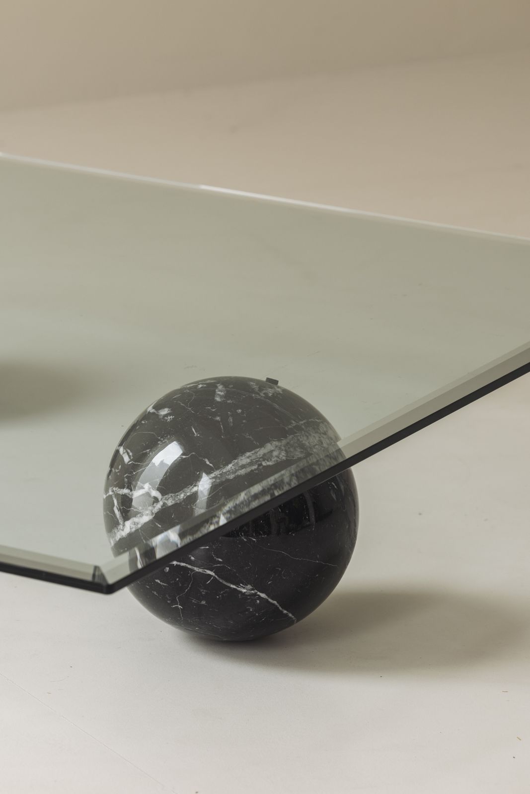 Square Marble & Glass Coffee Table In The Taste Of Massimo Vignelli, Italy 1970s photo Furniture