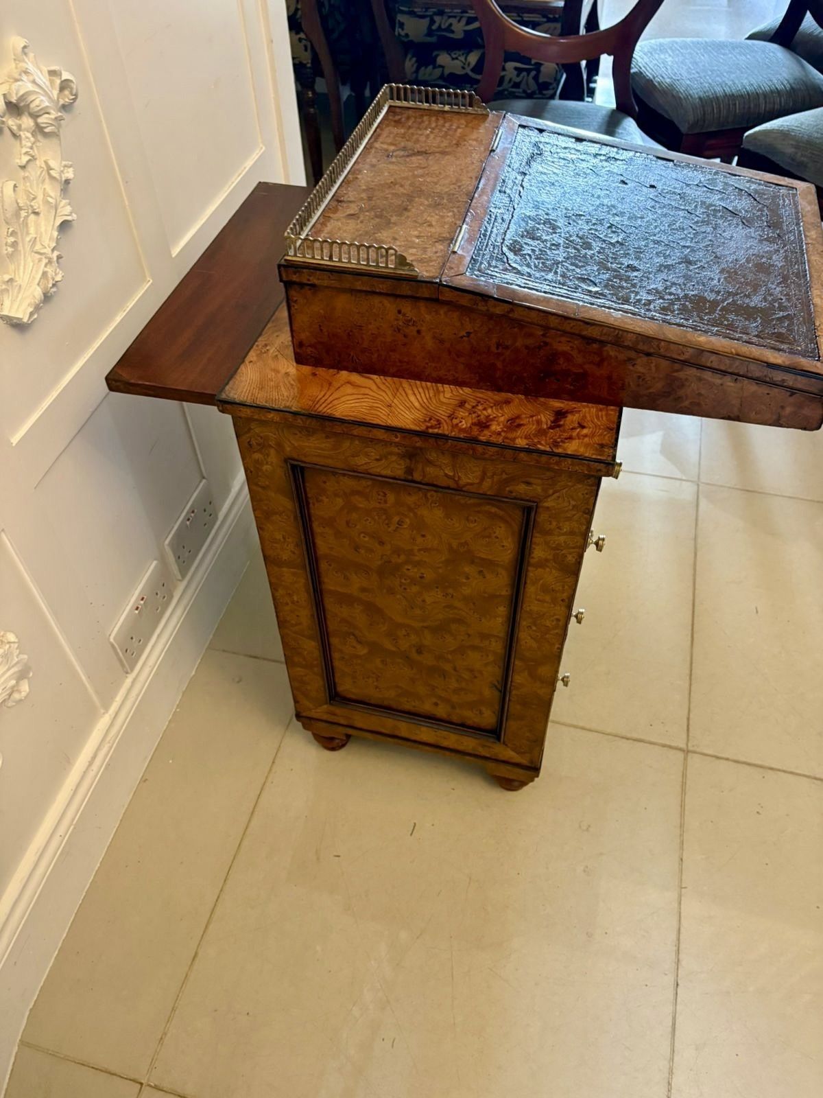 Antique George III 18th Century Quality Pollard Oak Slide And Turn Top Davenport Desk photo Furniture
