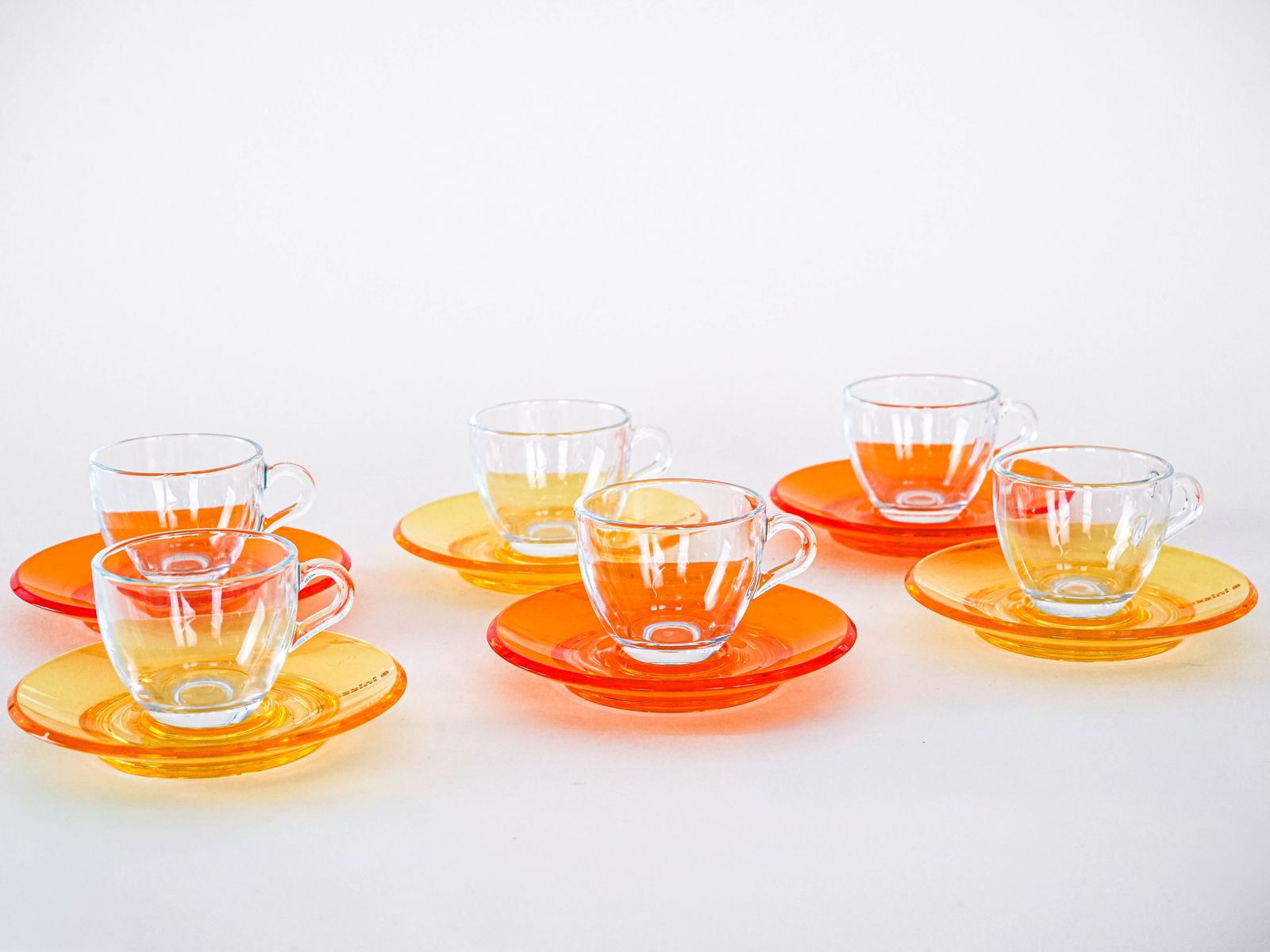 photo for sale Set Of Glass Cups, Italian Design, 1970s, Manufactured By Fratelli Guzzini