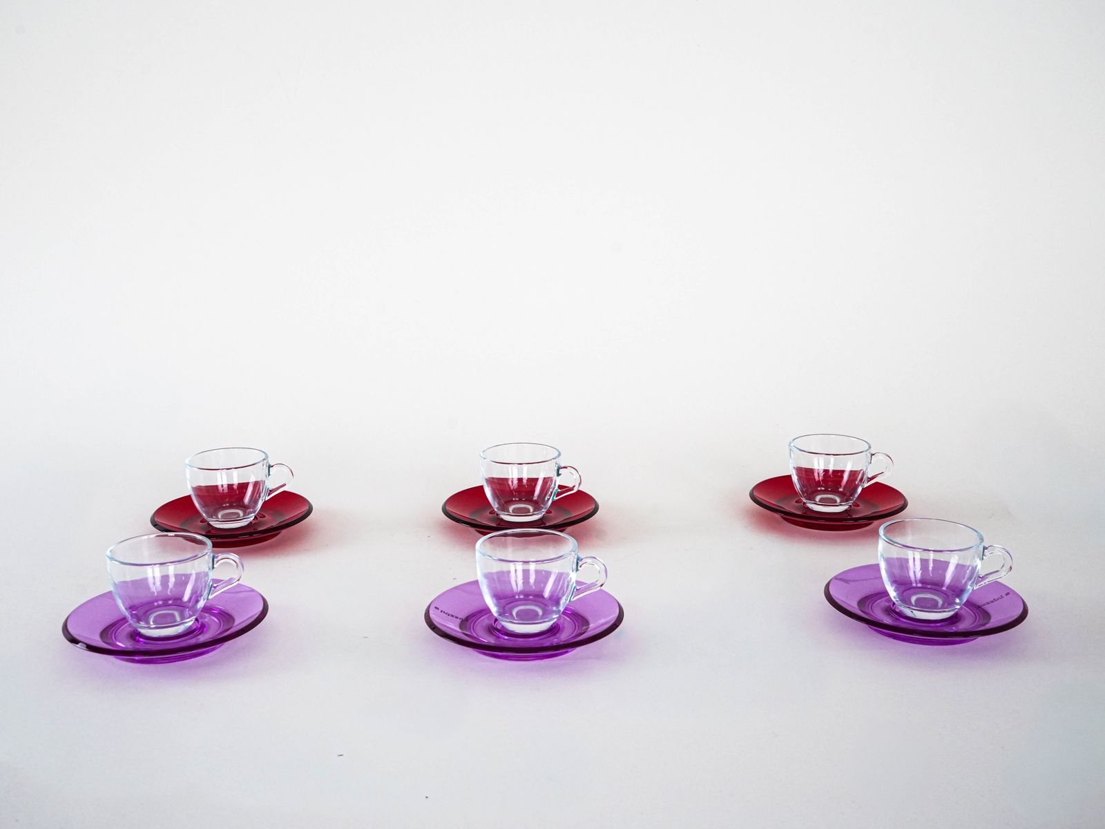 Set Of Glass Cups, Italian Design, 1970s, Manufactured By Fratelli Guzzini photo Home Decor