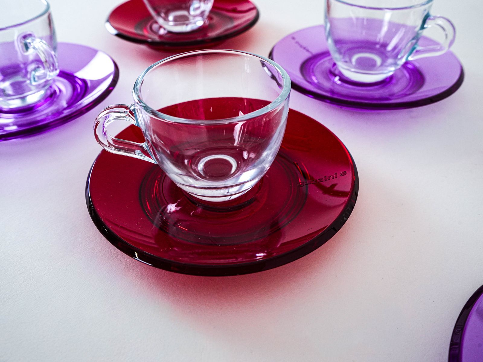 photo furniture Set Glazen Kopjes, Italiaans Design, Jaren 1970, Geproduceerd Door Fratelli Guzzini