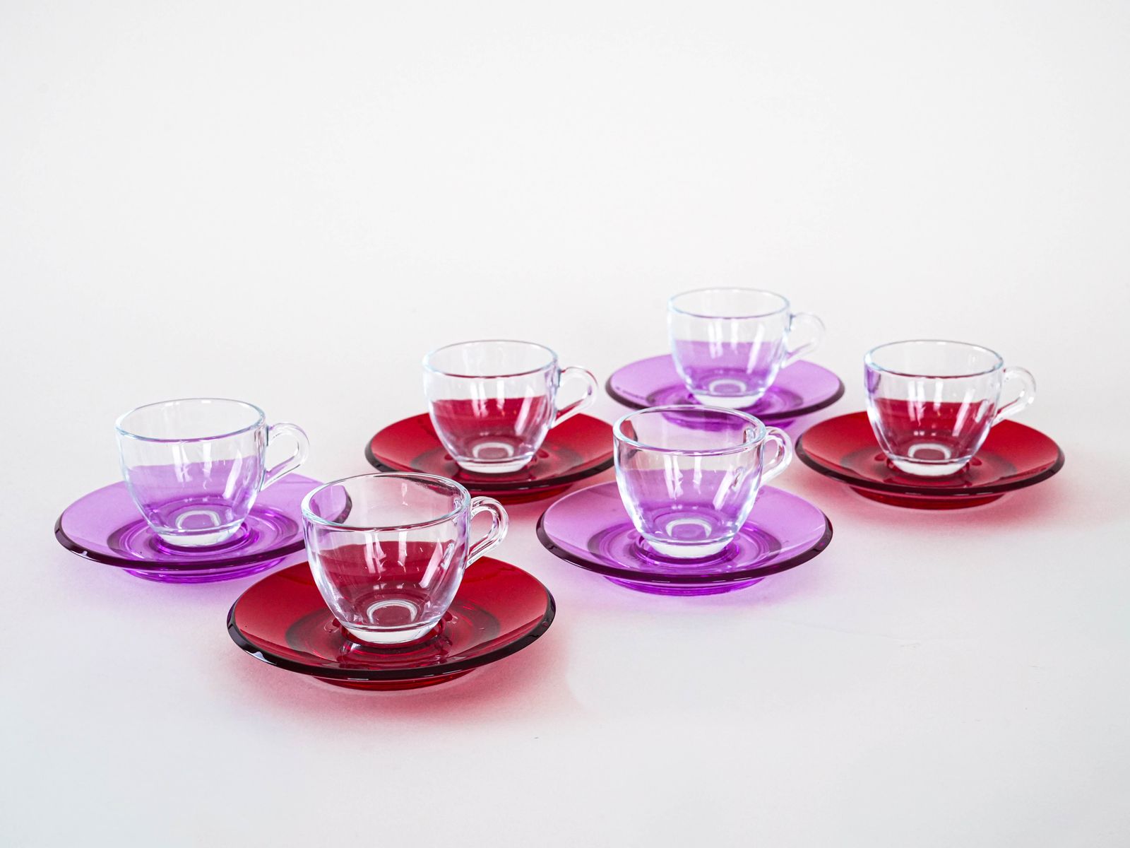 photo for sale Set Of Glass Cups, Italian Design, 1970s, Manufactured By Fratelli Guzzini
