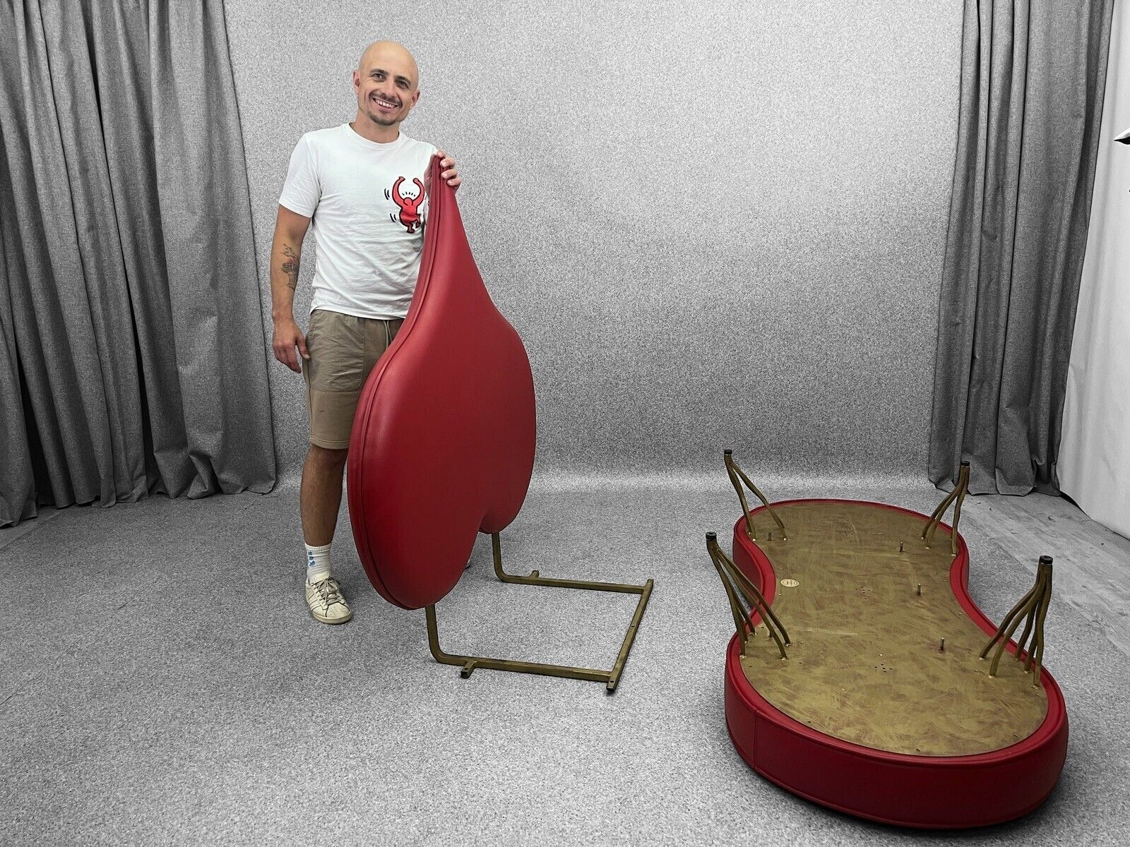 Sofa Italy Red Leather Fiammette Heart Bedroom By Domusnova photo for sale