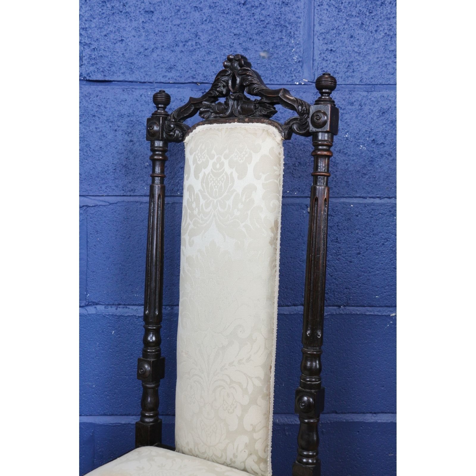 A C19th Carved Oak Hall Or Bedroom Chair Raised On Turned Supports photo furniture