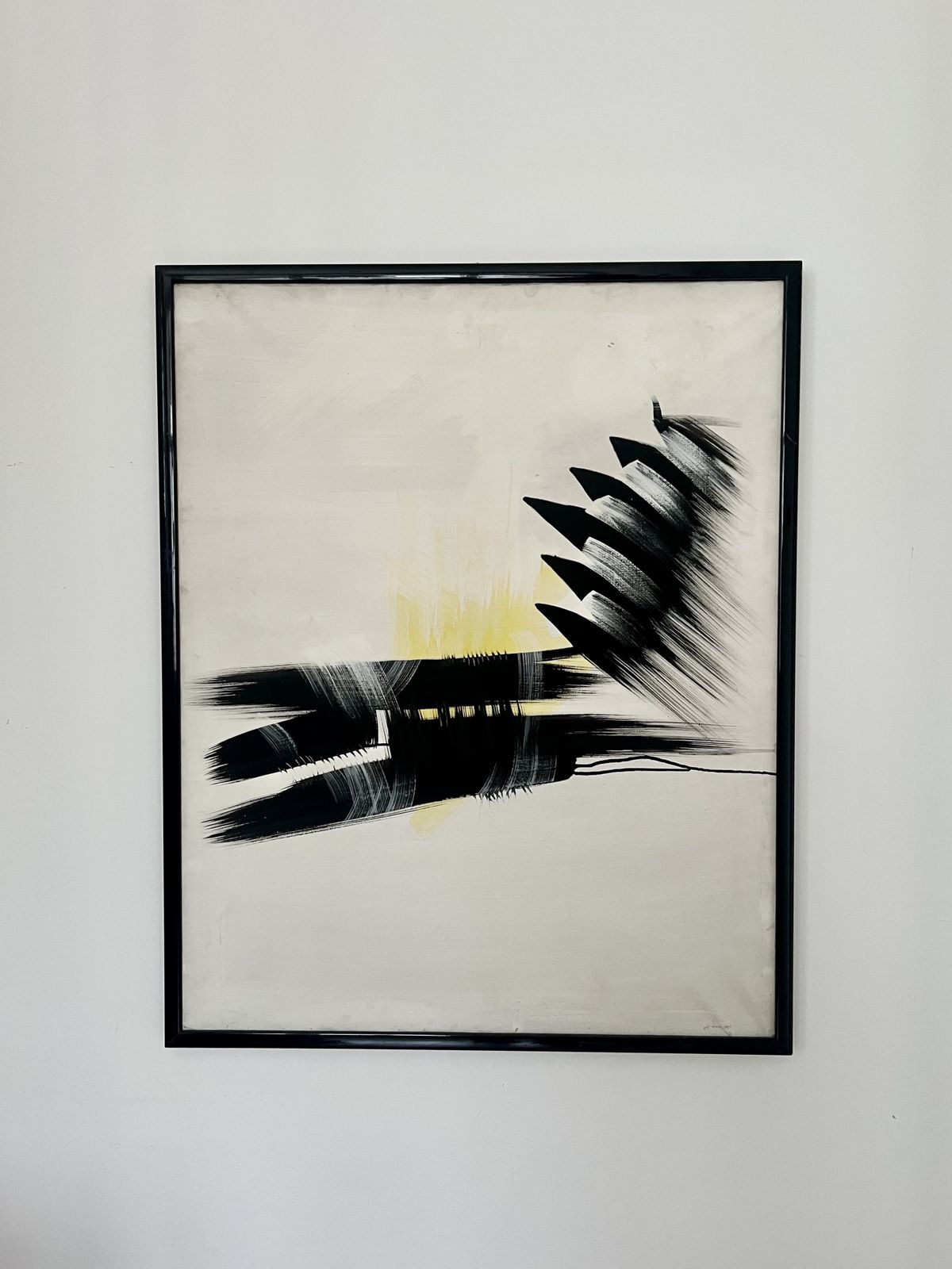 Abstract Expressionist Framed Painting, Signed. Mid To Late 20th Century