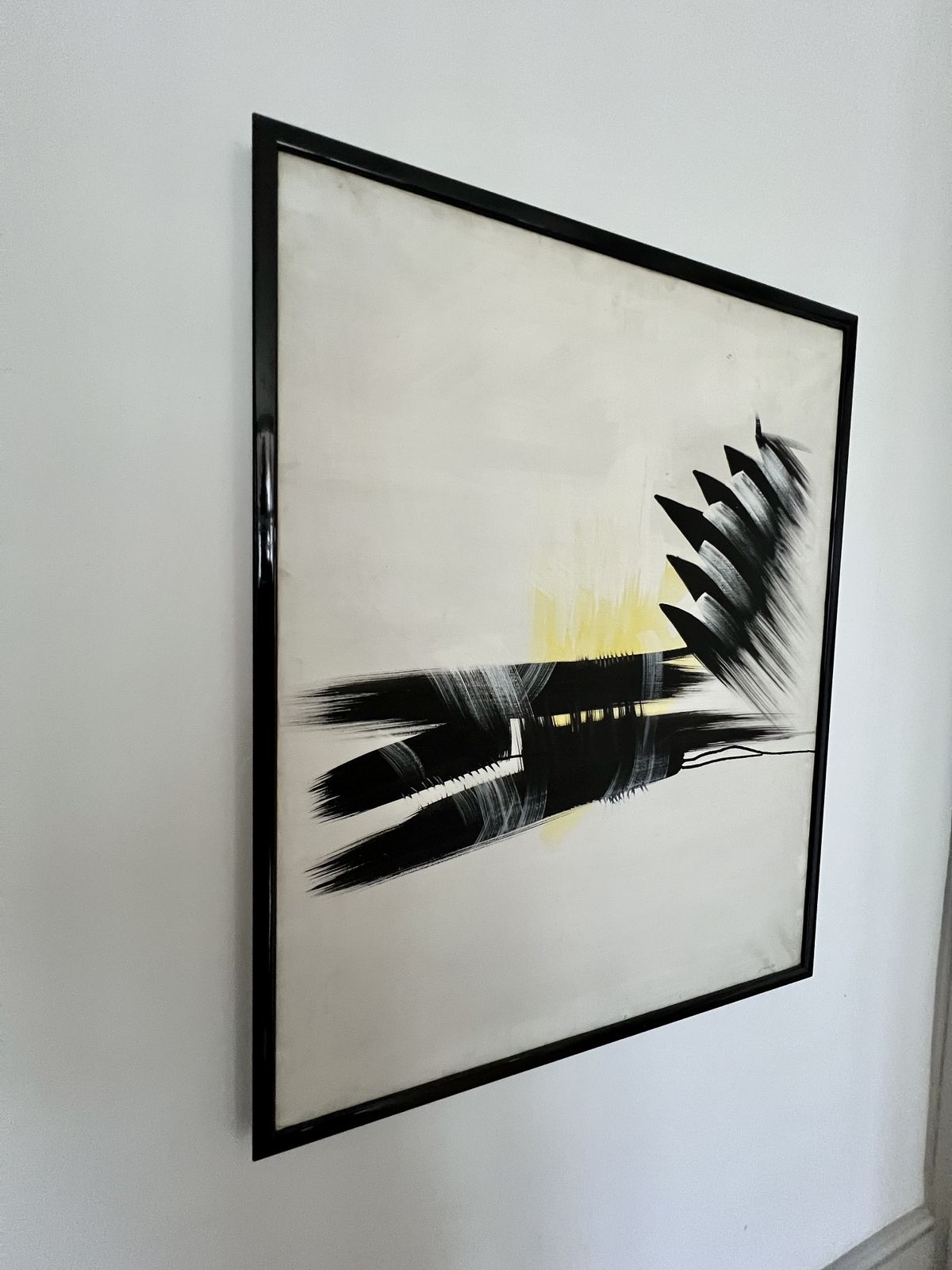 Abstract Expressionist Framed Painting, Signed. Mid To Late 20th Century photo for sale
