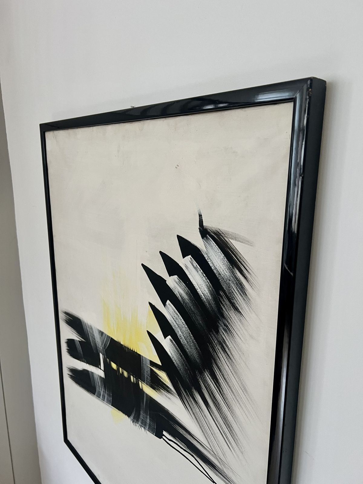 Abstract Expressionist Framed Painting, Signed. Mid To Late 20th Century photo vintage