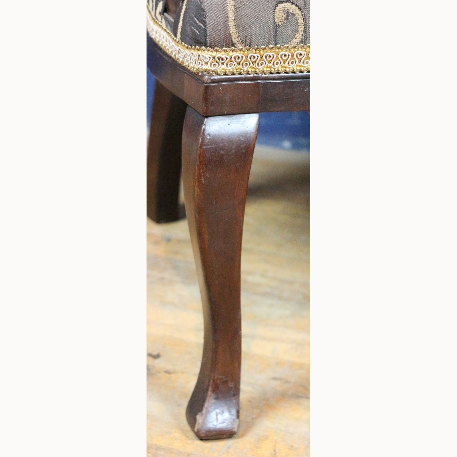 A Pair Of Victorian Carved Mahogany Open Arm Chairs Raised On Cabriole Legs photo vinterior