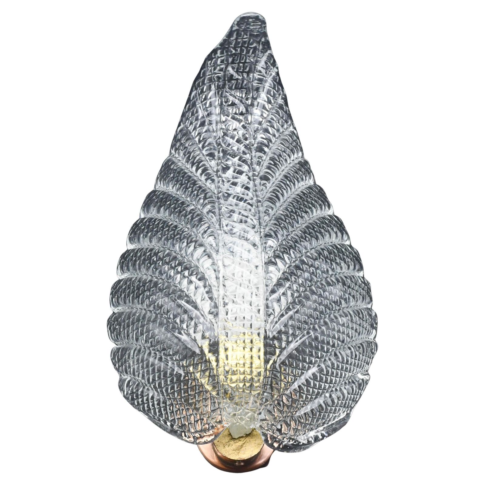 Wall Light Trasparent Jewel Murano Glass Leave By Barovier E Toso, 1950s