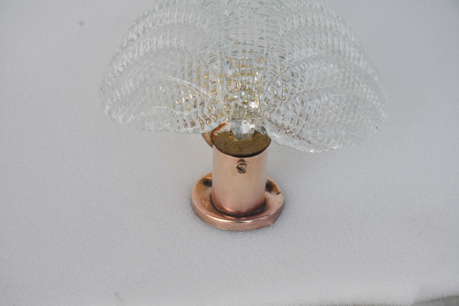 photo furniture Wall Light Trasparent Jewel Murano Glass Leave By Barovier E Toso, 1950s