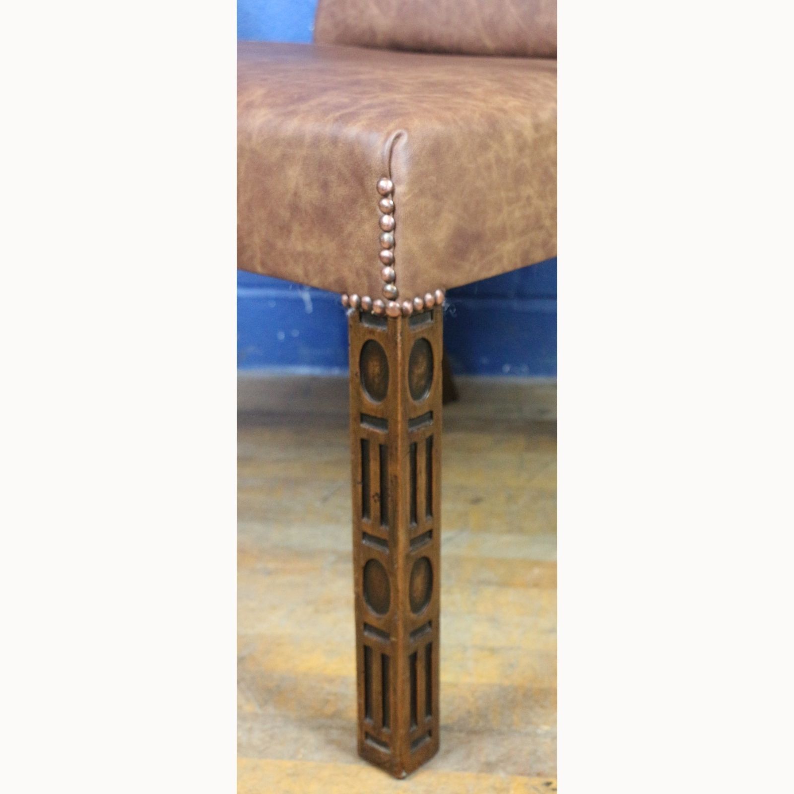 An Antique Mahogany Library Chair Upholstered In Brown Leather photo buy