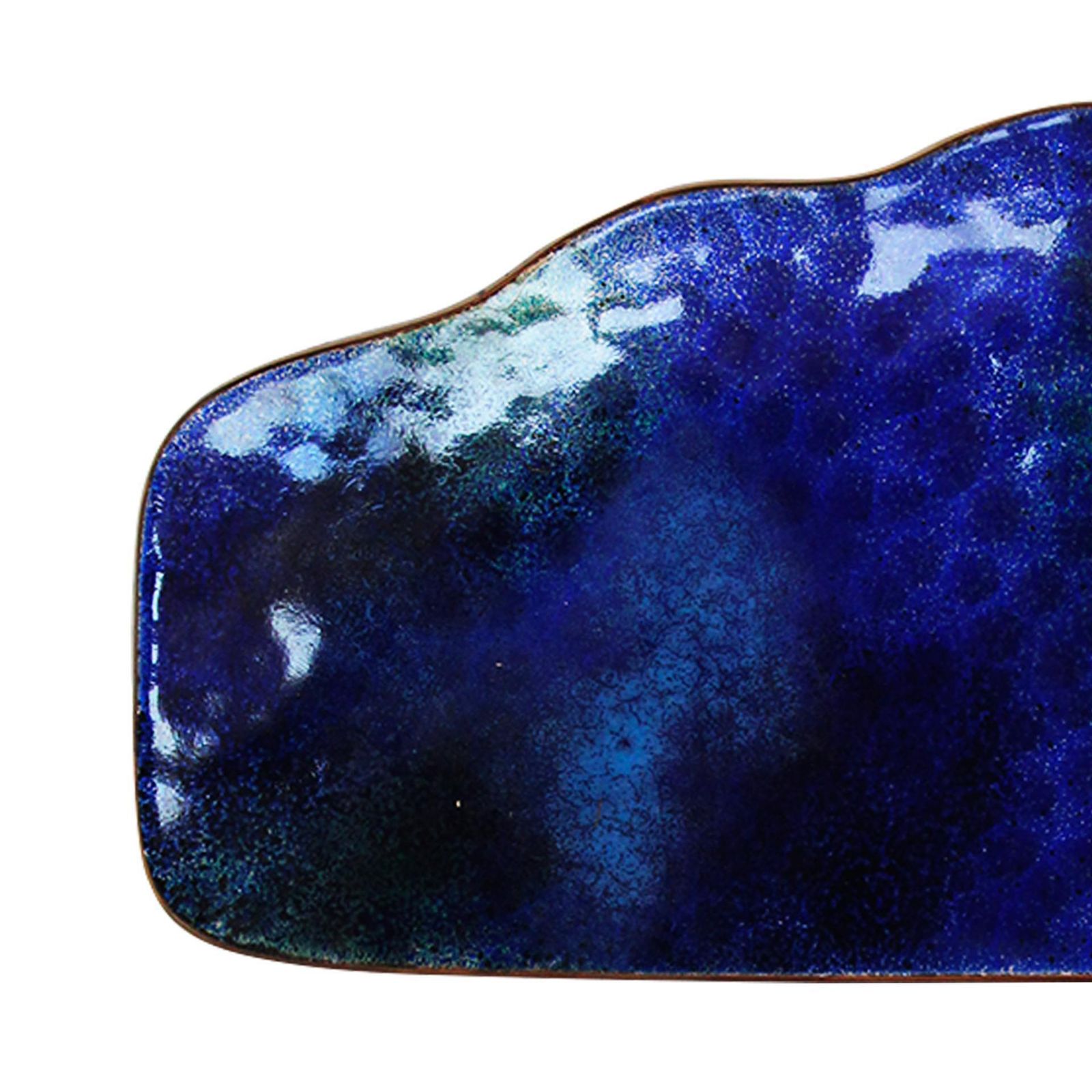 Italian Mid Century Door Handle Paolo De Poli Blue Gio Ponti Enameled Copper 1950s photo buy