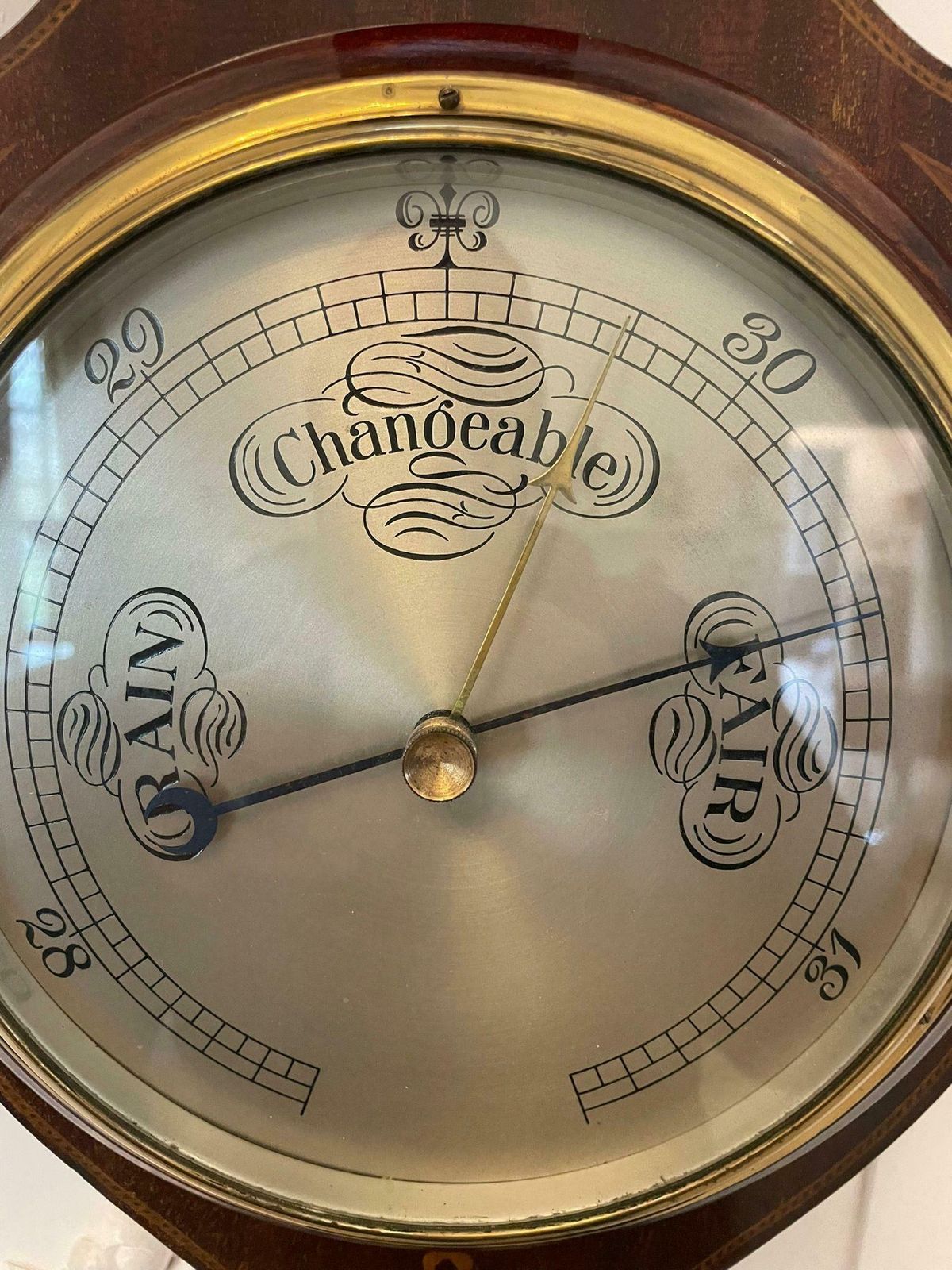 Antique Edwardian Quality Mahogany Inlaid Banjo Barometer photo buy